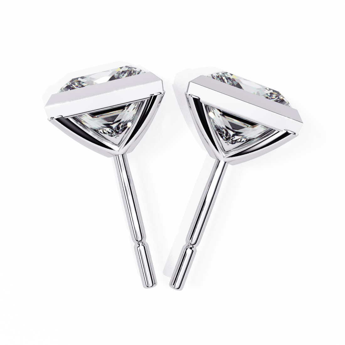 1.75 Carat Princess Solitaire Earrings in Moissanite | House of Estara