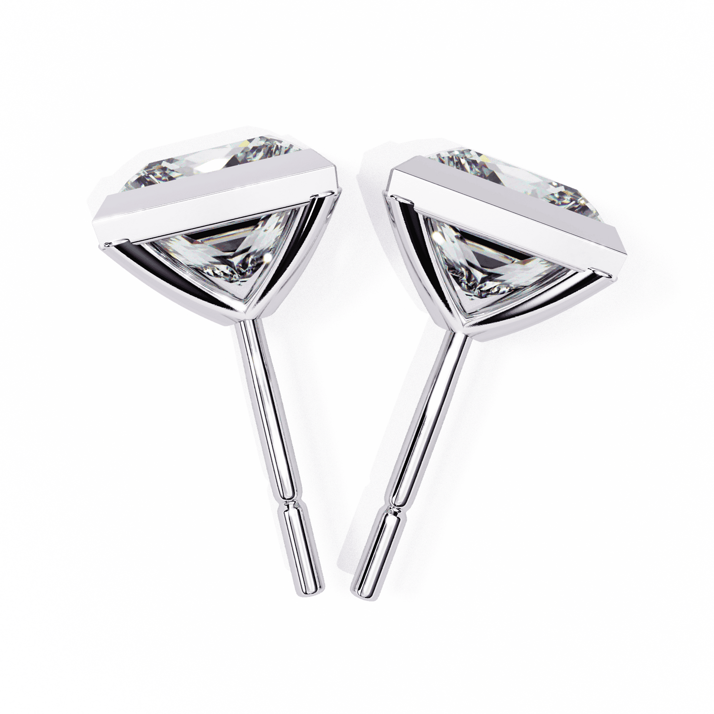 1.75 Carat Princess Solitaire Earrings in Moissanite | House of Estara