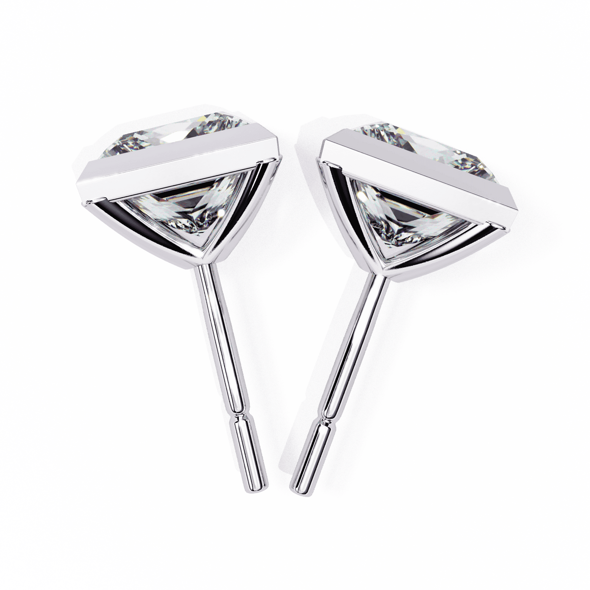 1.75 Carat Princess Solitaire Earrings in Moissanite | House of Estara