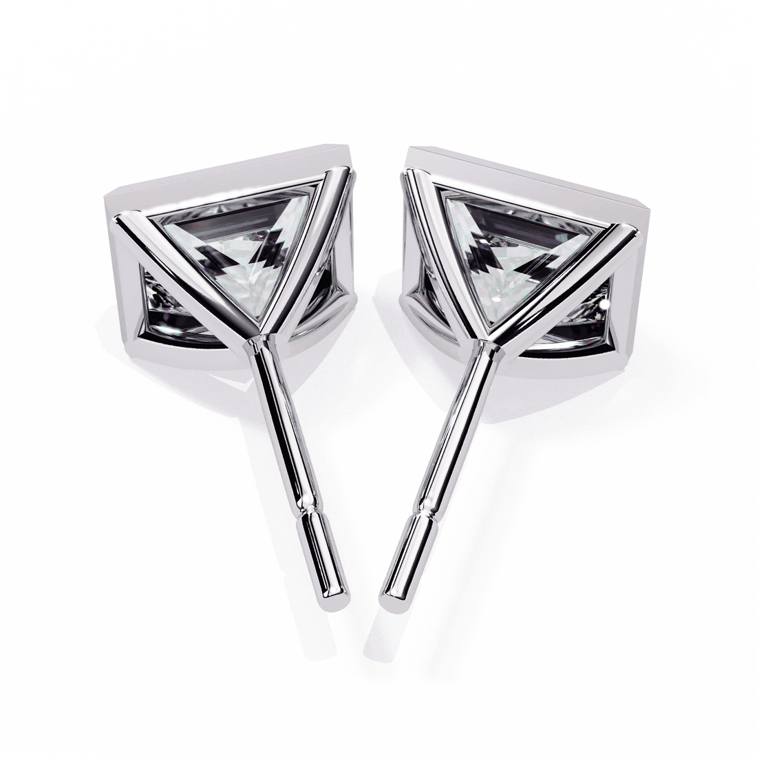 1.75 Carat Princess Solitaire Earrings in Moissanite | House of Estara