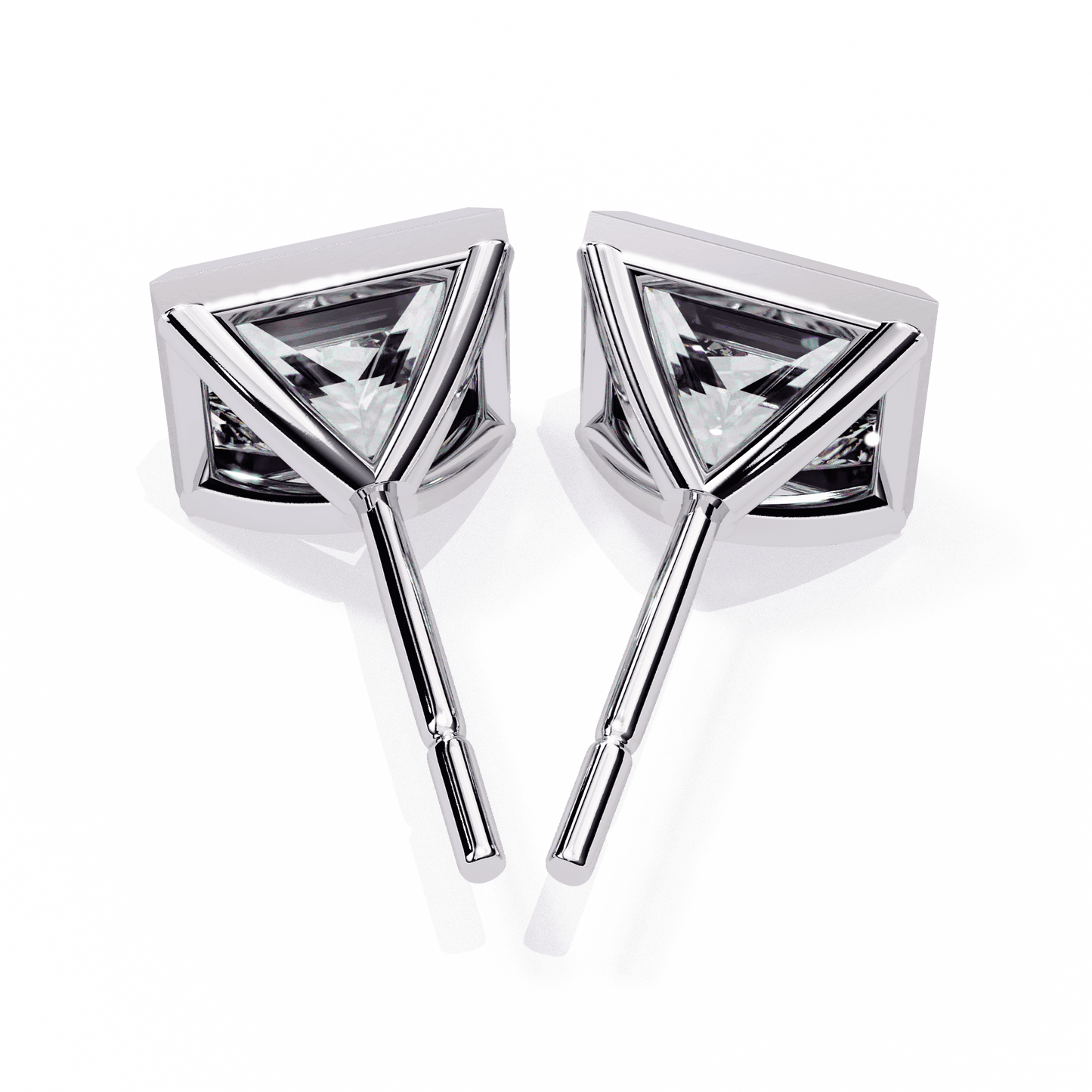 1.75 Carat Princess Solitaire Earrings in Moissanite | House of Estara