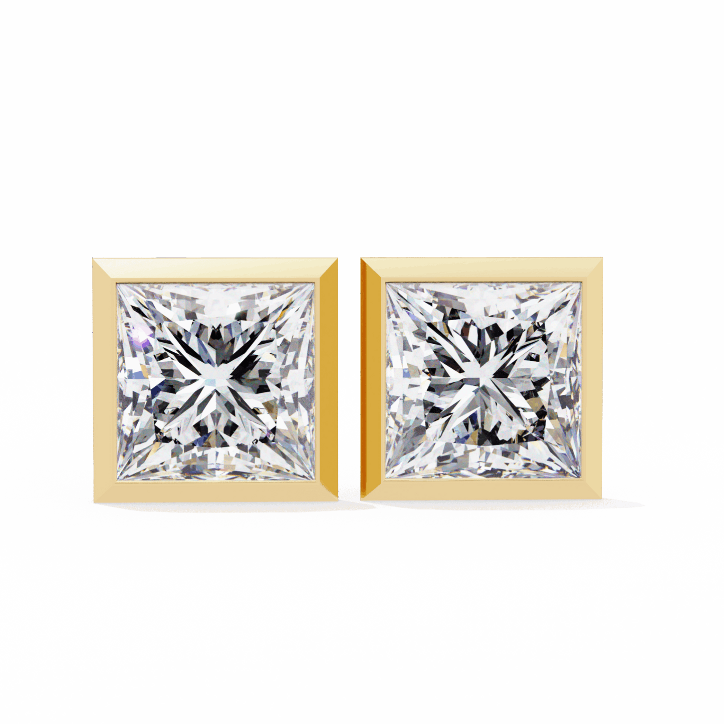 1.75 Carat Princess Solitaire Earrings in Moissanite | House of Estara
