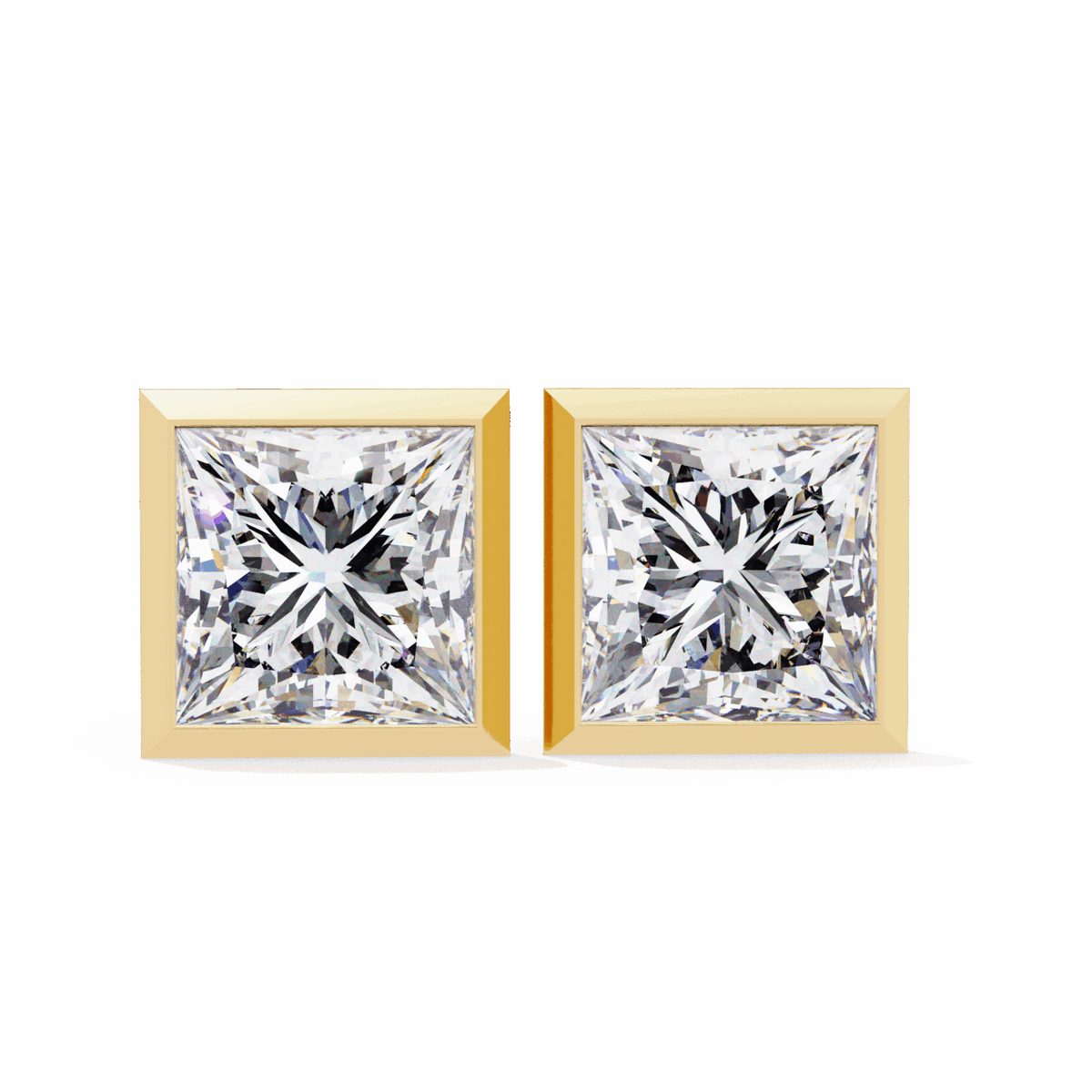 1.75 Carat Princess Solitaire Earrings in Moissanite | House of Estara
