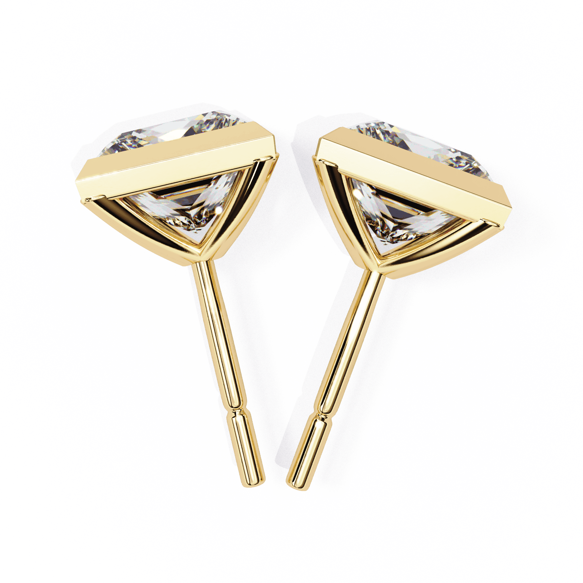 1.75 Carat Princess Solitaire Earrings in Moissanite | House of Estara