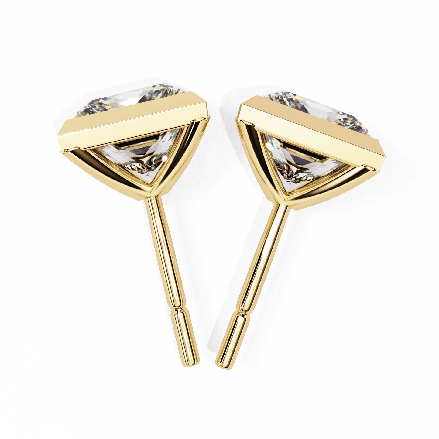1.75 Carat Princess Solitaire Earrings in Moissanite | House of Estara