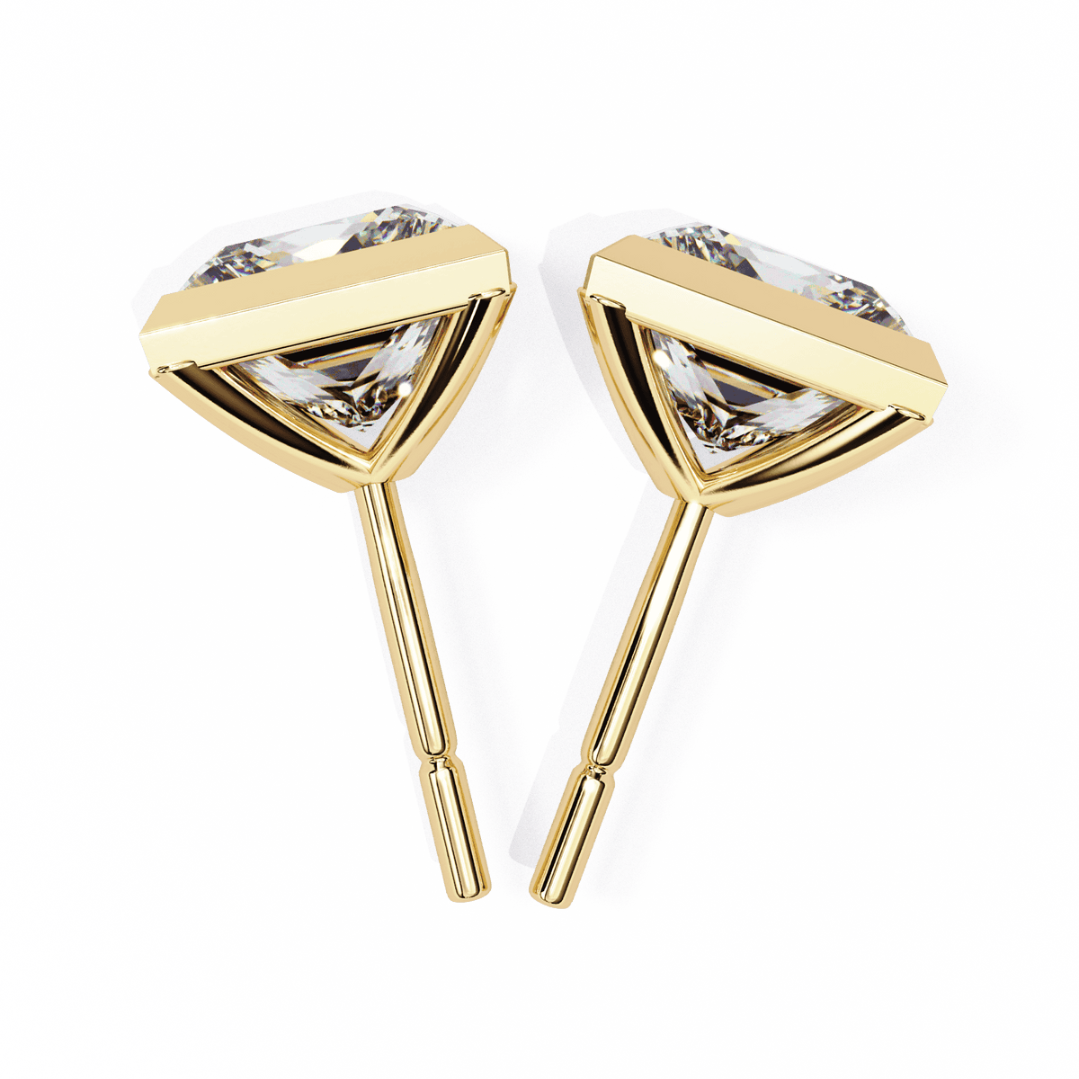 1.75 Carat Princess Solitaire Earrings in Moissanite | House of Estara