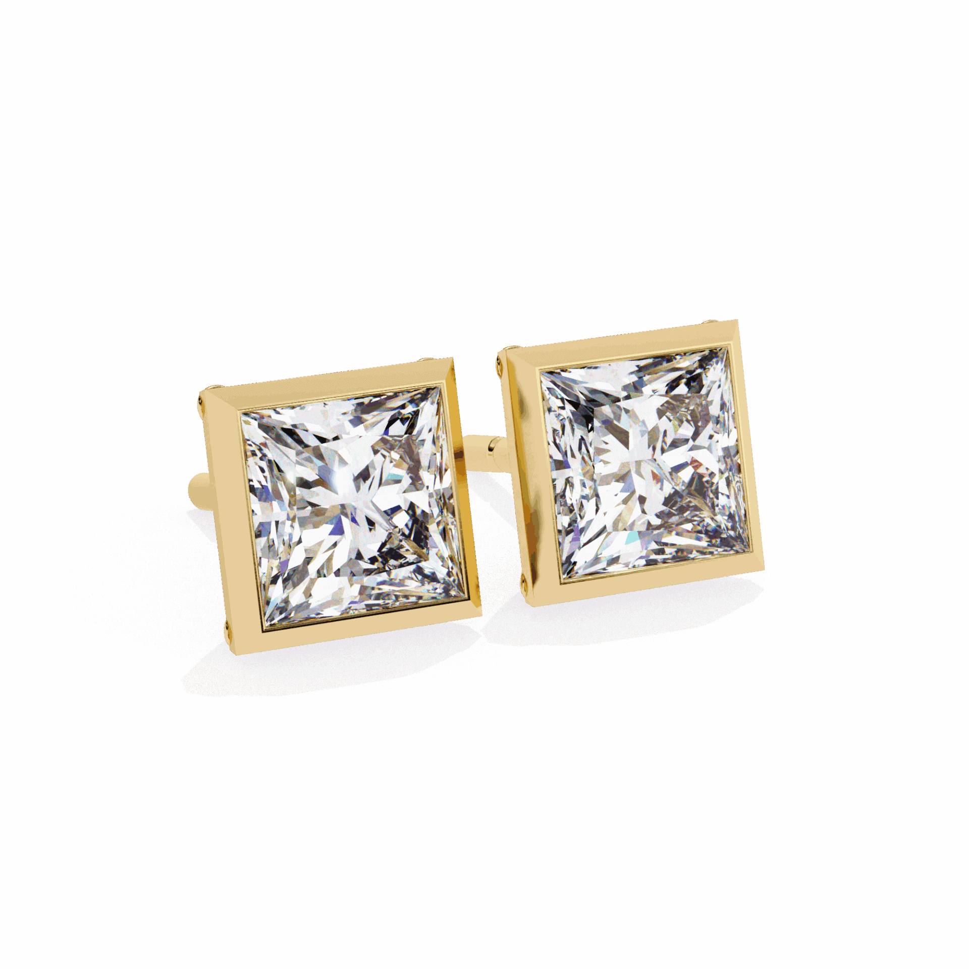 1.75 Carat Princess Solitaire Earrings in Moissanite | House of Estara