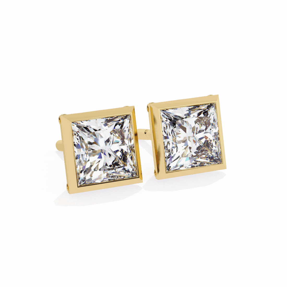 1.75 Carat Princess Solitaire Earrings in Moissanite | House of Estara