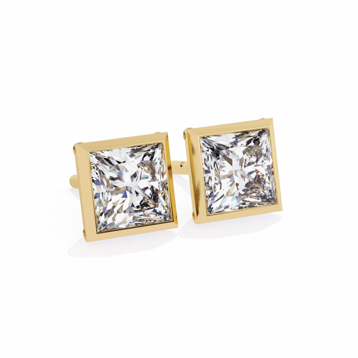 1.75 Carat Princess Solitaire Earrings in Moissanite | House of Estara