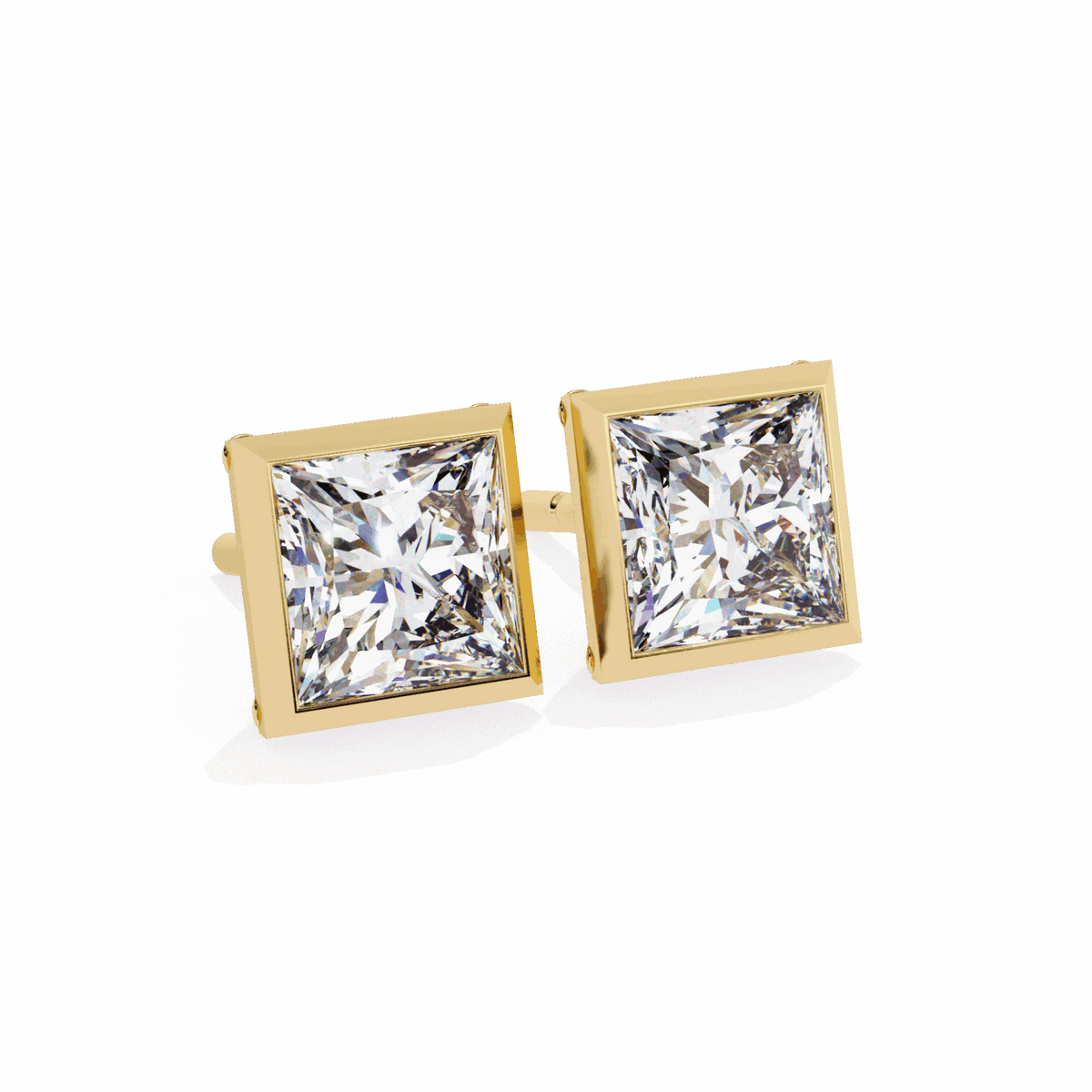 1.75 Carat Princess Solitaire Earrings in Moissanite | House of Estara