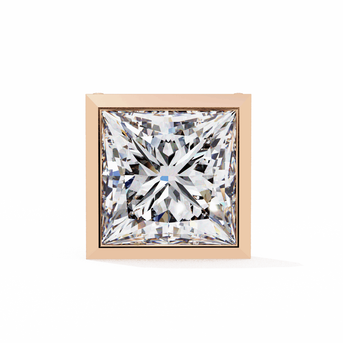 1.75 Carat Princess Solitaire Earrings in Moissanite | House of Estara
