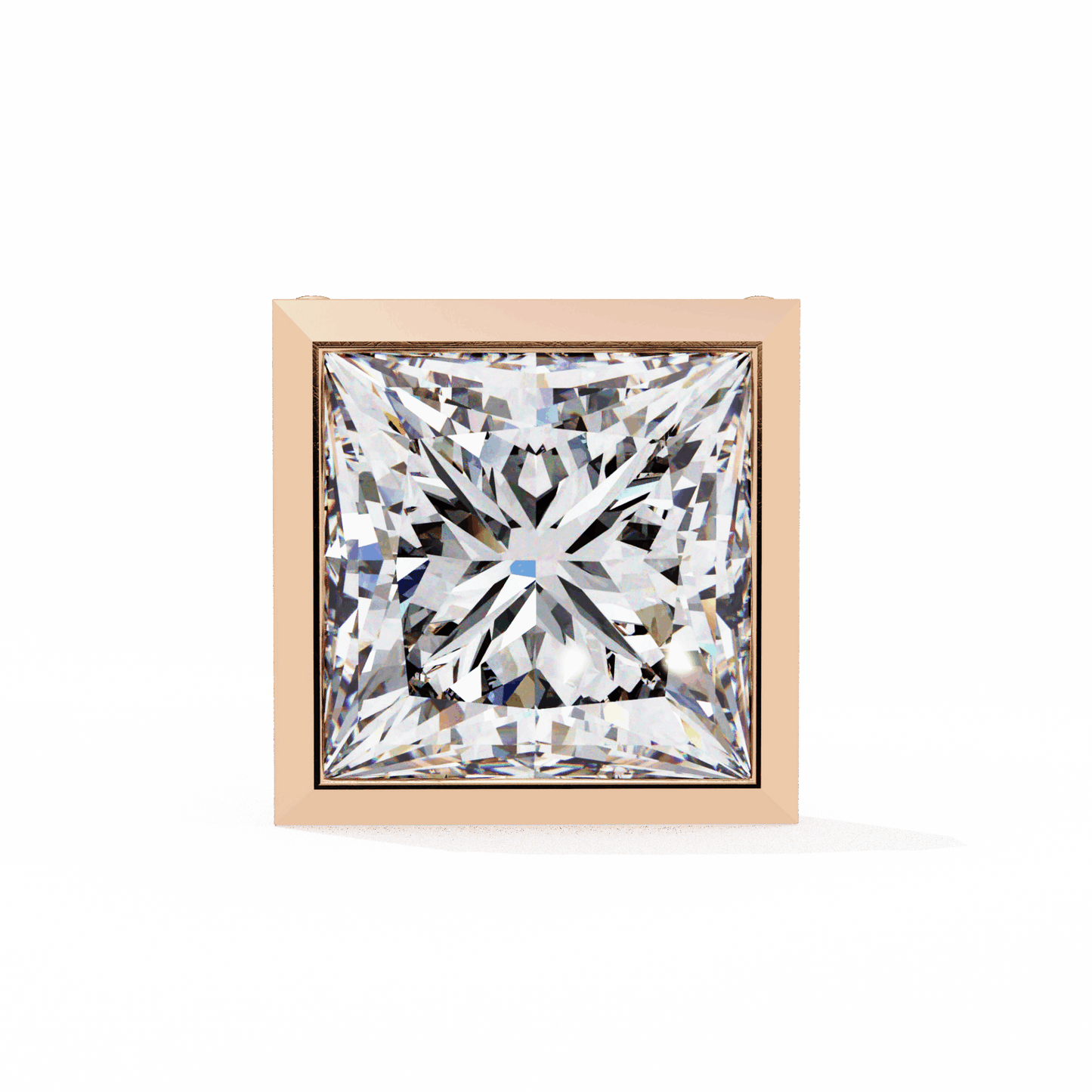 1.75 Carat Princess Solitaire Earrings in Moissanite | House of Estara
