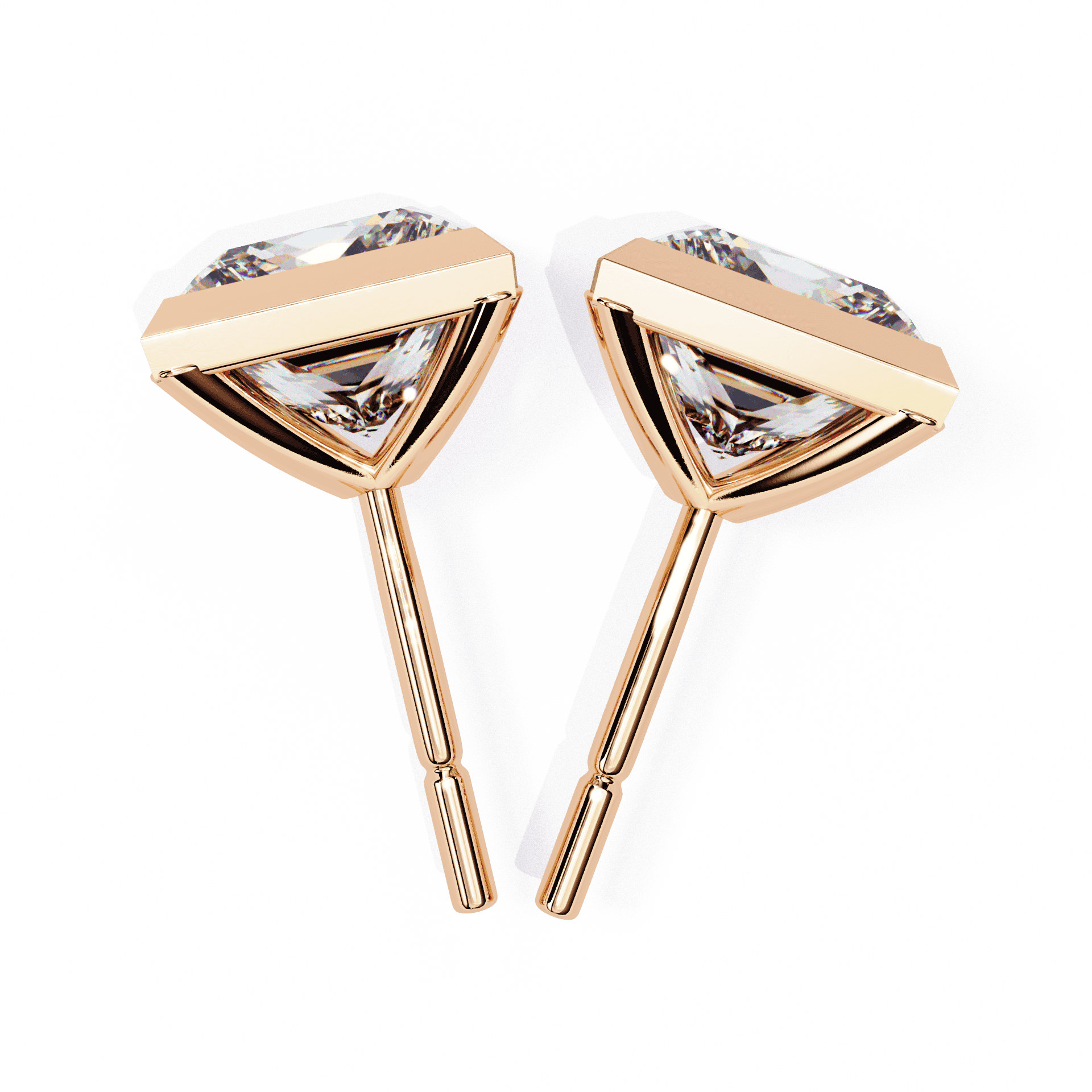 1.75 Carat Princess Solitaire Earrings in Moissanite | House of Estara