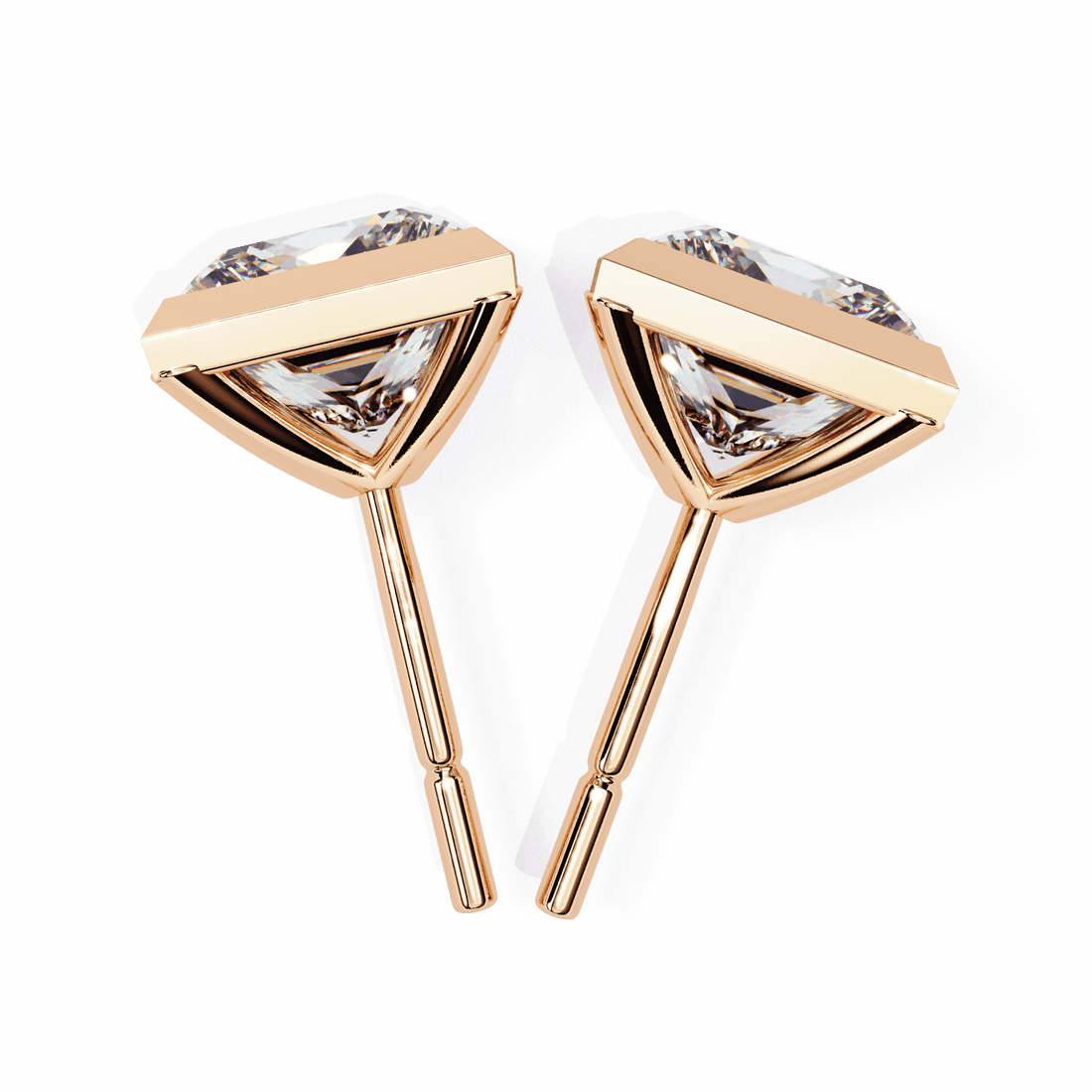 1.75 Carat Princess Solitaire Earrings in Moissanite | House of Estara