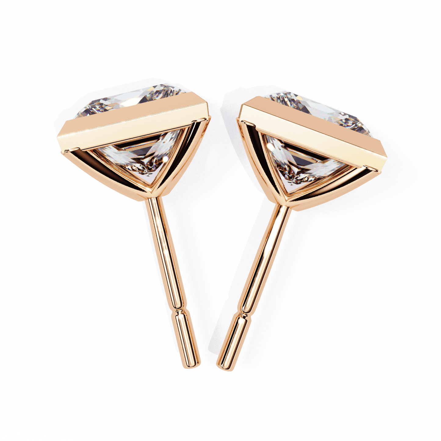 1.75 Carat Princess Solitaire Earrings in Moissanite | House of Estara