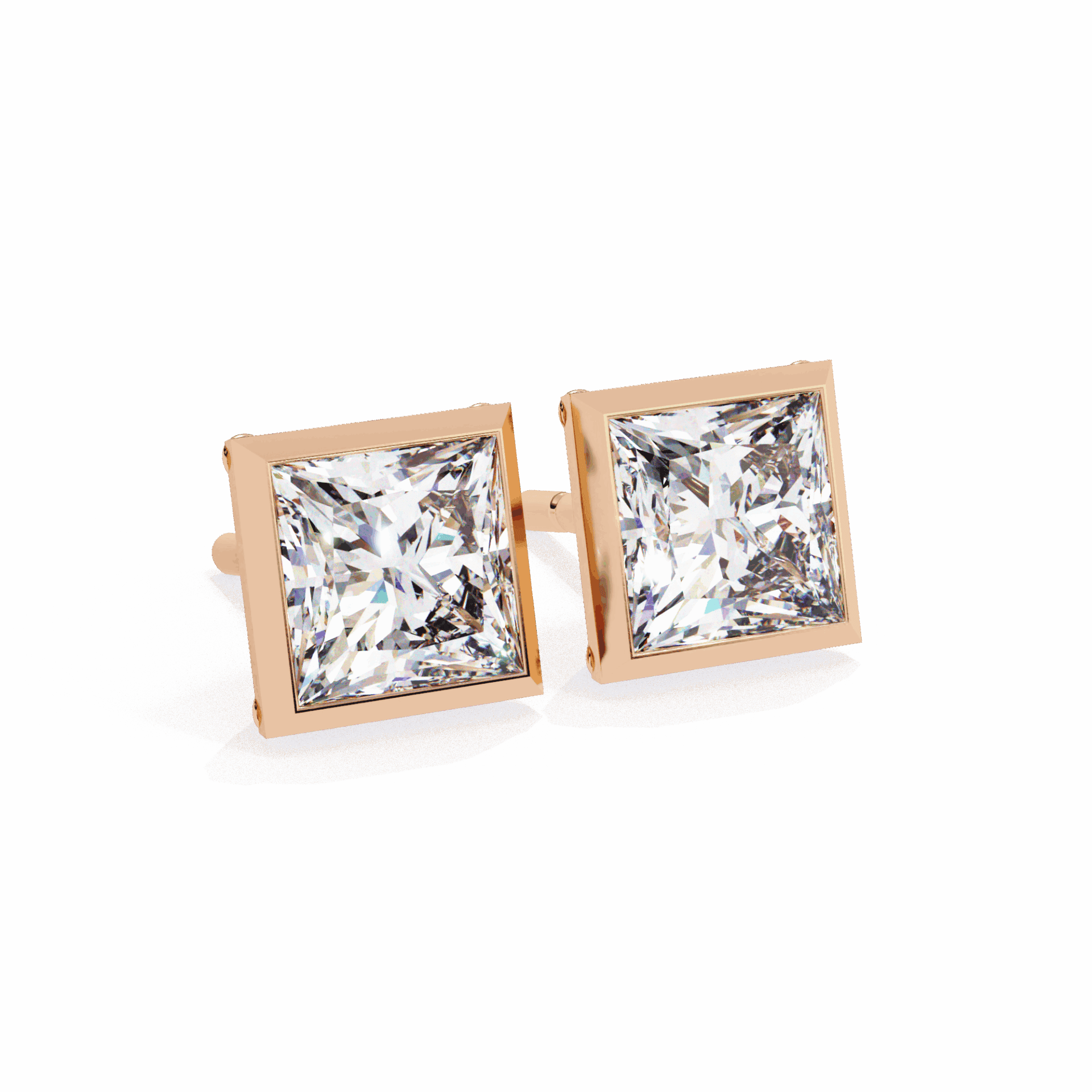 1.75 Carat Princess Solitaire Earrings in Moissanite | House of Estara