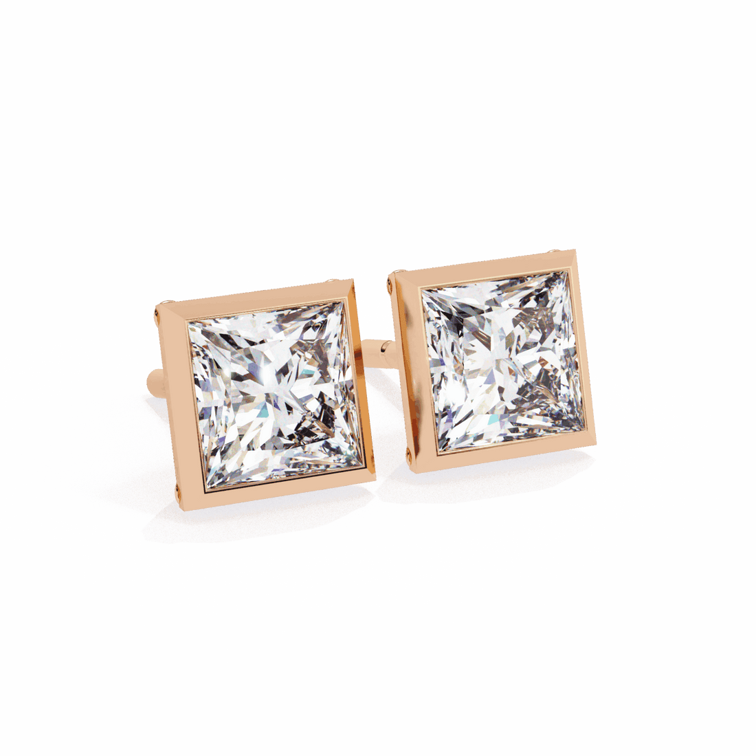 1.75 Carat Princess Solitaire Earrings in Moissanite | House of Estara