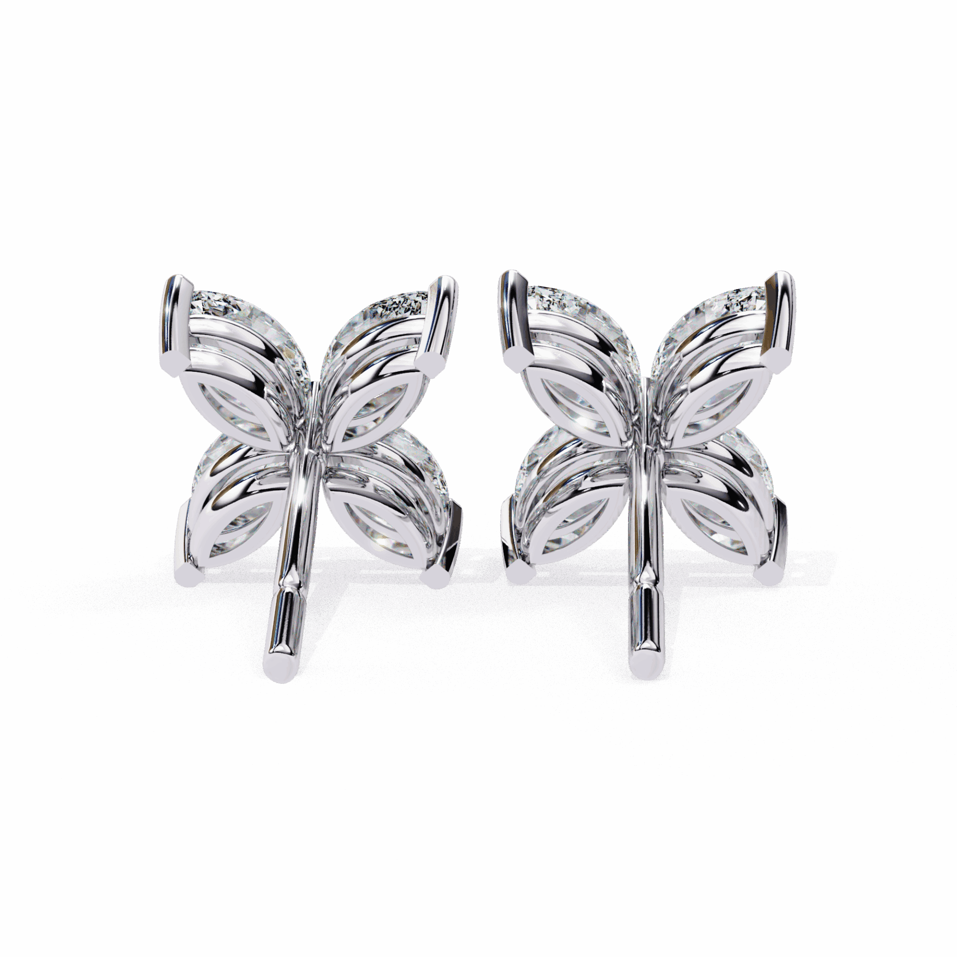 0.9 Carat Marquise Cluster Stud Earrings in Moissanite | House of Estara