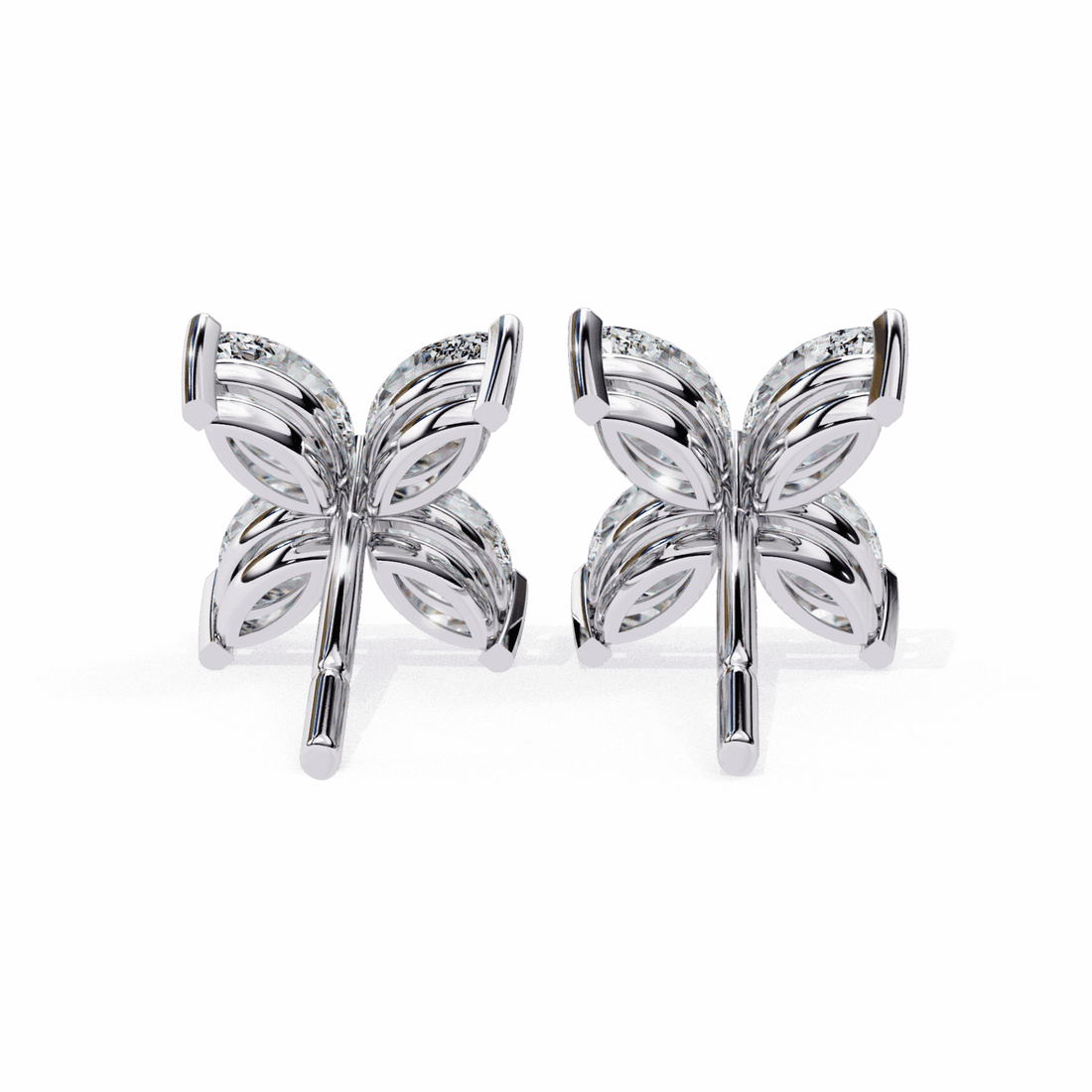 0.9 Carat Marquise Cluster Stud Earrings in Moissanite | House of Estara