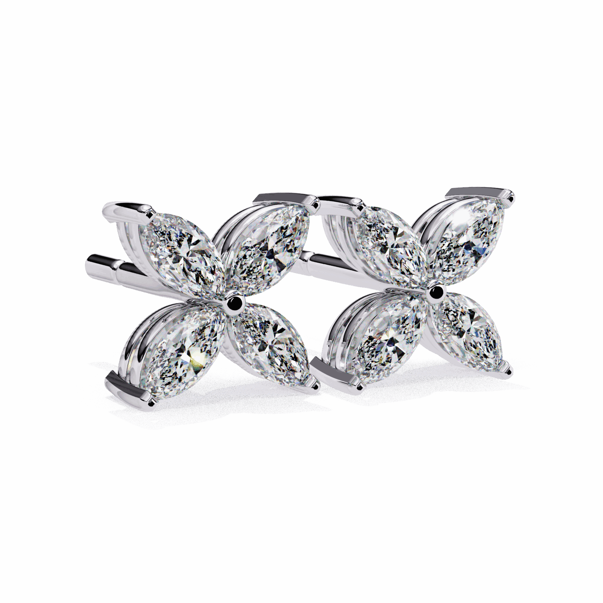 0.9 Carat Marquise Cluster Stud Earrings in Moissanite | House of Estara