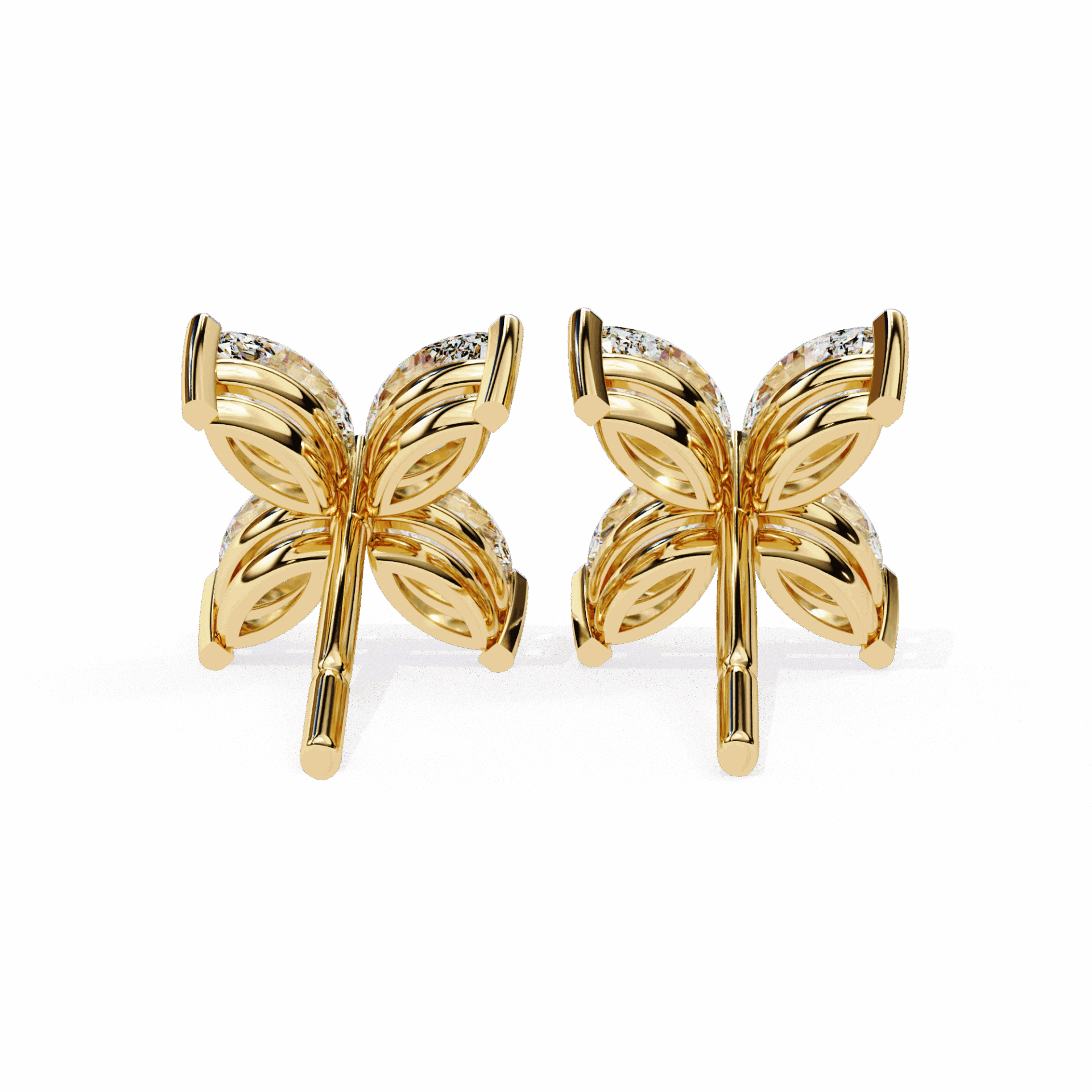 0.9 Carat Marquise Cluster Stud Earrings in Moissanite | House of Estara