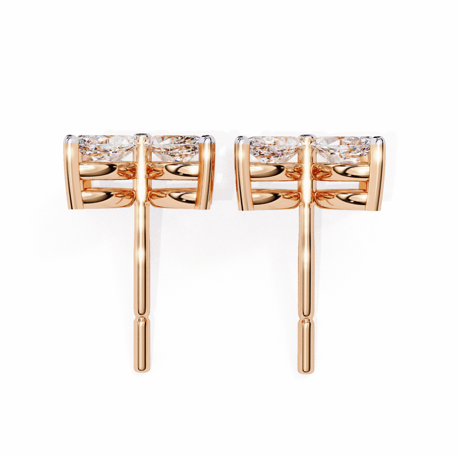 0.9 Carat Marquise Cluster Stud Earrings in Moissanite | House of Estara