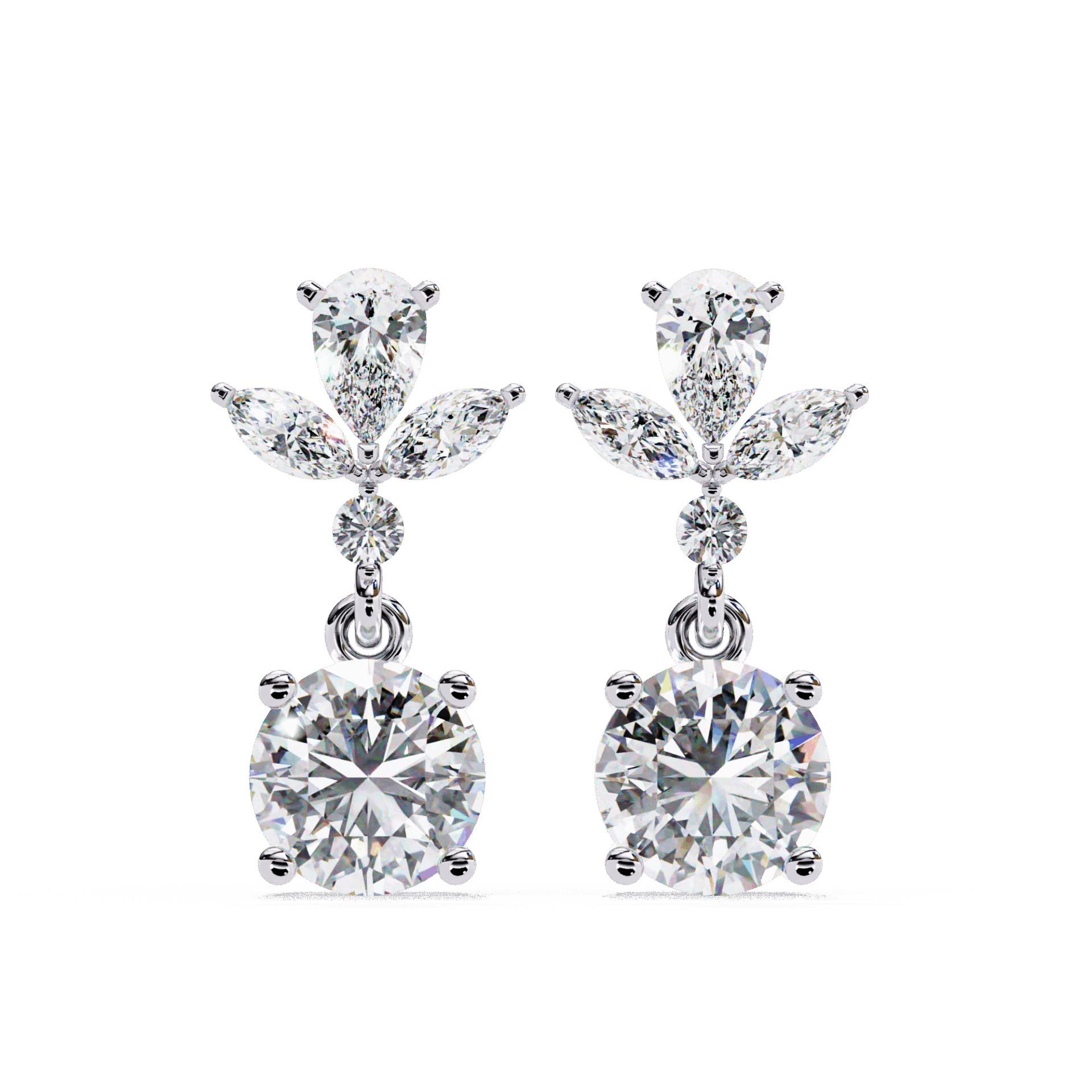 1.25 Carat Marquise & Pear Dangle Earrings in Moissanite | House of Estara