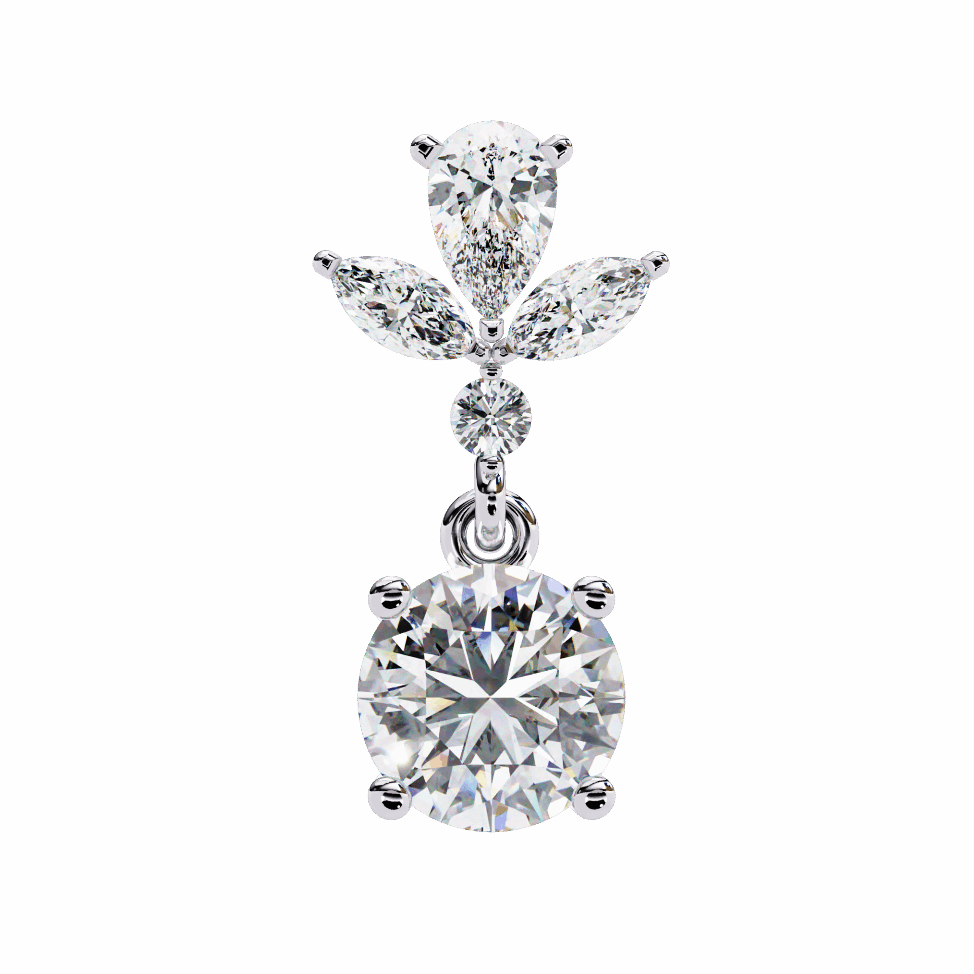 1.25 Carat Marquise & Pear Dangle Earrings in Moissanite | House of Estara