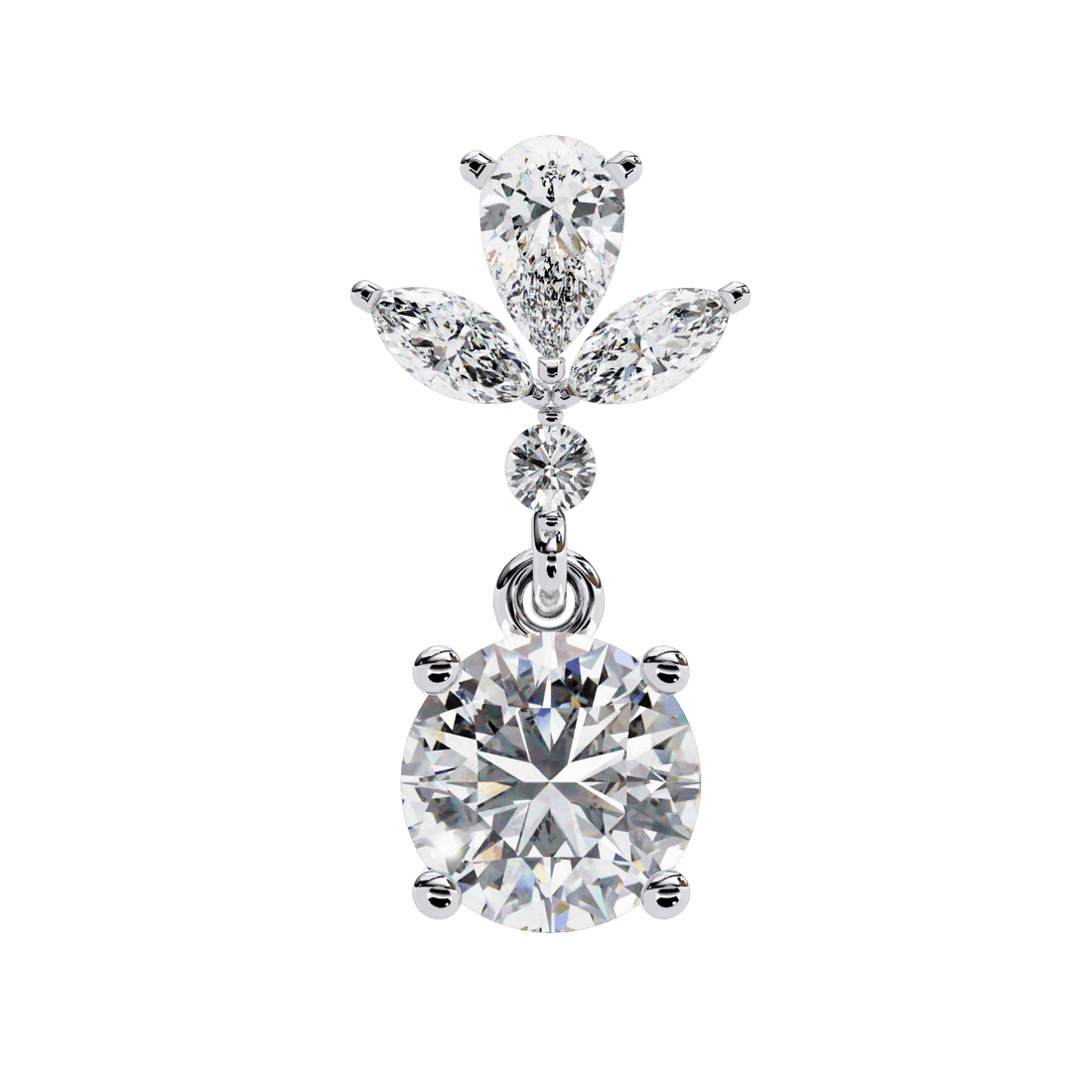 1.25 Carat Marquise & Pear Dangle Earrings in Moissanite | House of Estara