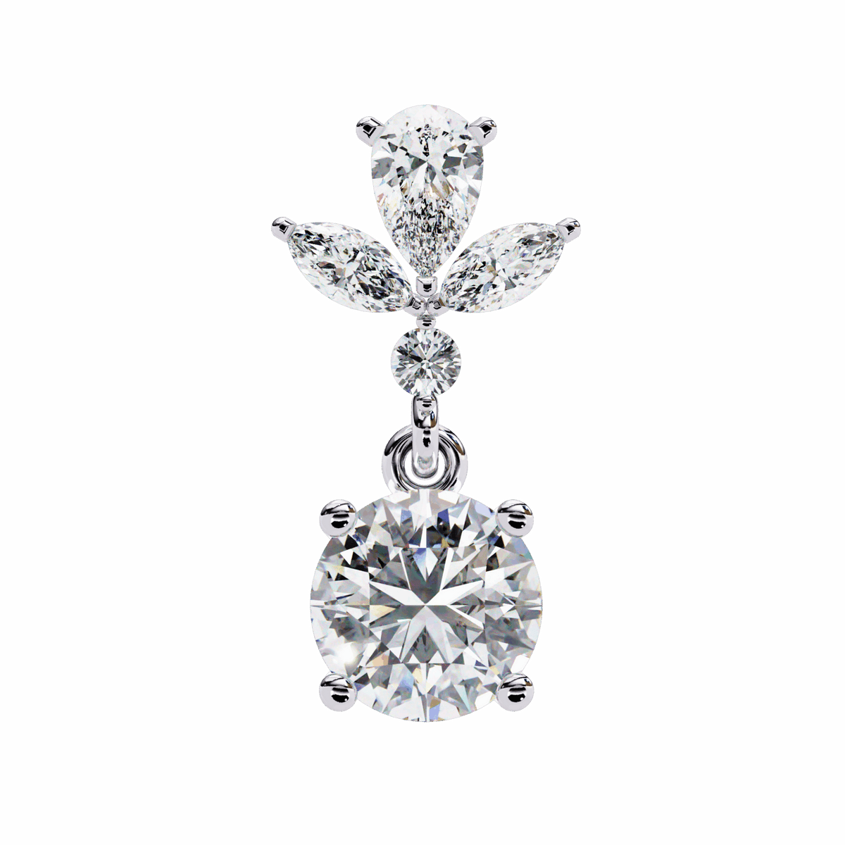 1.25 Carat Marquise & Pear Dangle Earrings in Moissanite | House of Estara