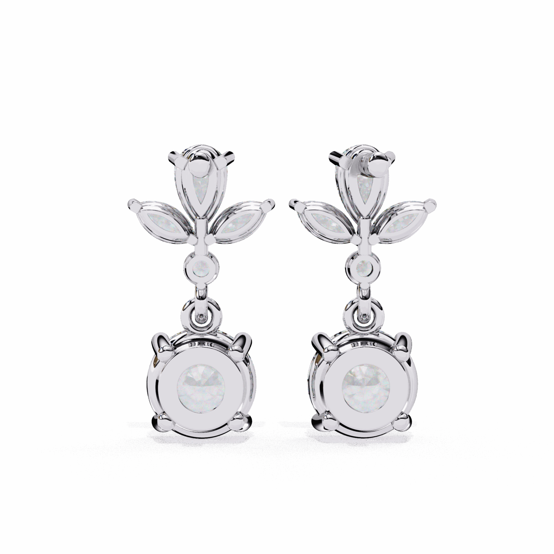 1.25 Carat Marquise & Pear Dangle Earrings in Moissanite | House of Estara