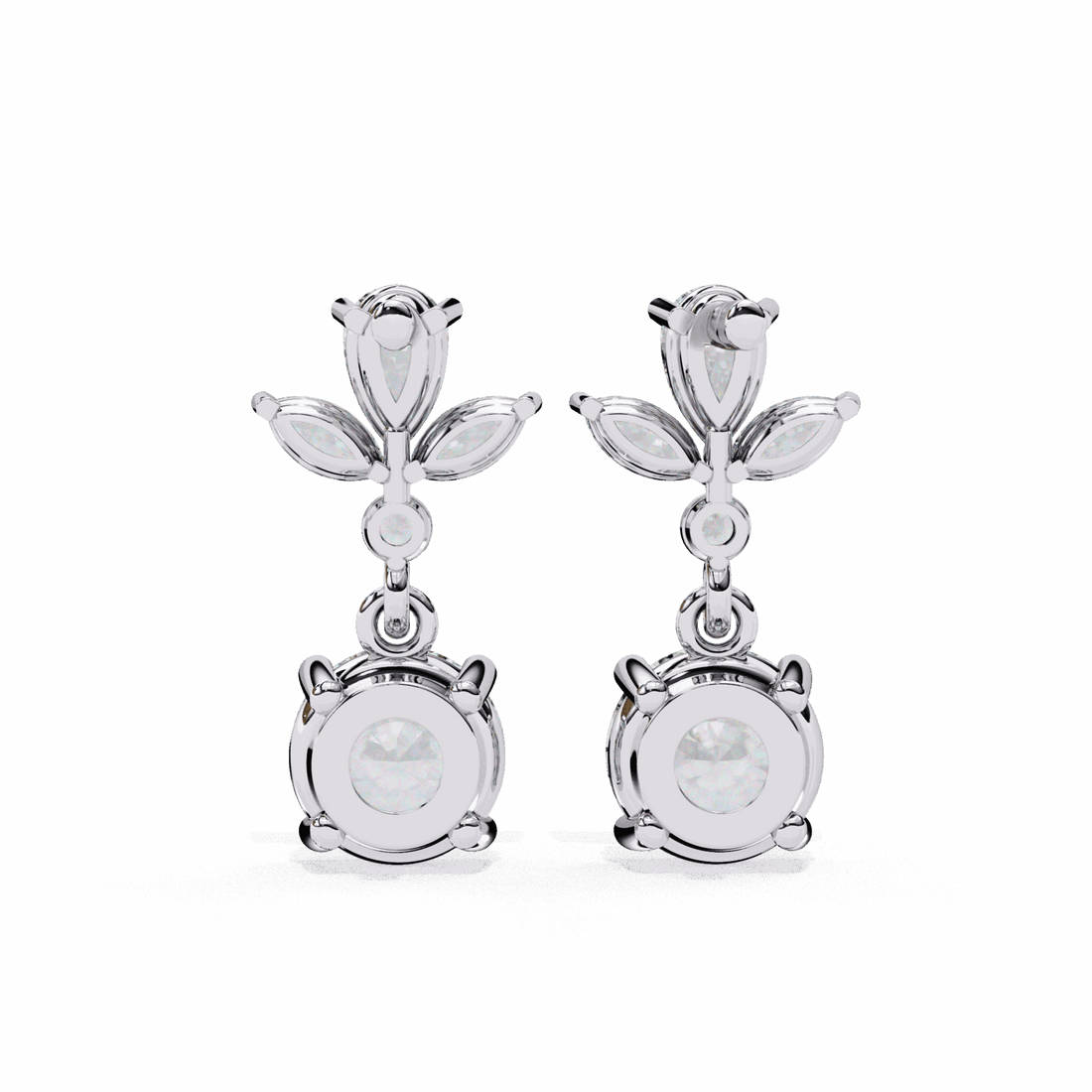 1.25 Carat Marquise & Pear Dangle Earrings in Moissanite | House of Estara