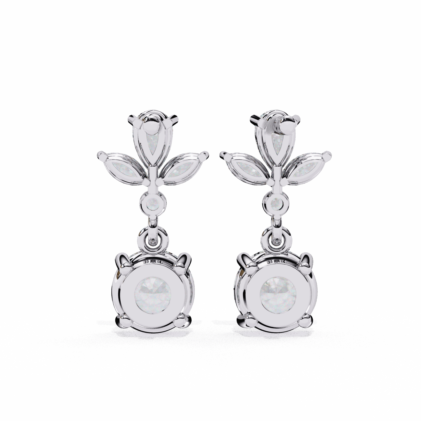 1.25 Carat Marquise & Pear Dangle Earrings in Moissanite | House of Estara