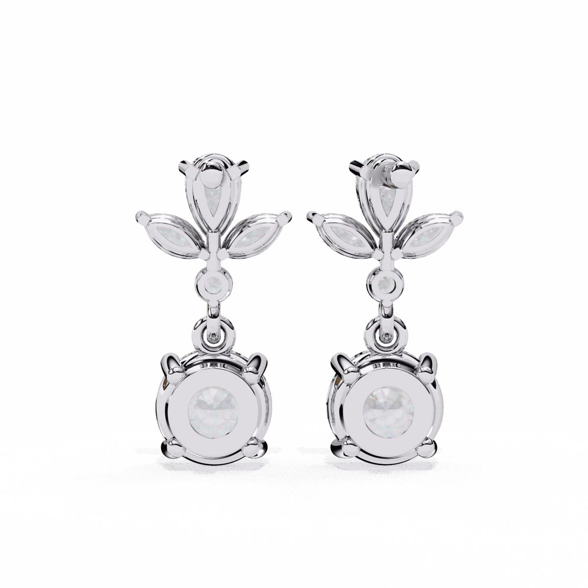 1.25 Carat Marquise & Pear Dangle Earrings in Moissanite | House of Estara