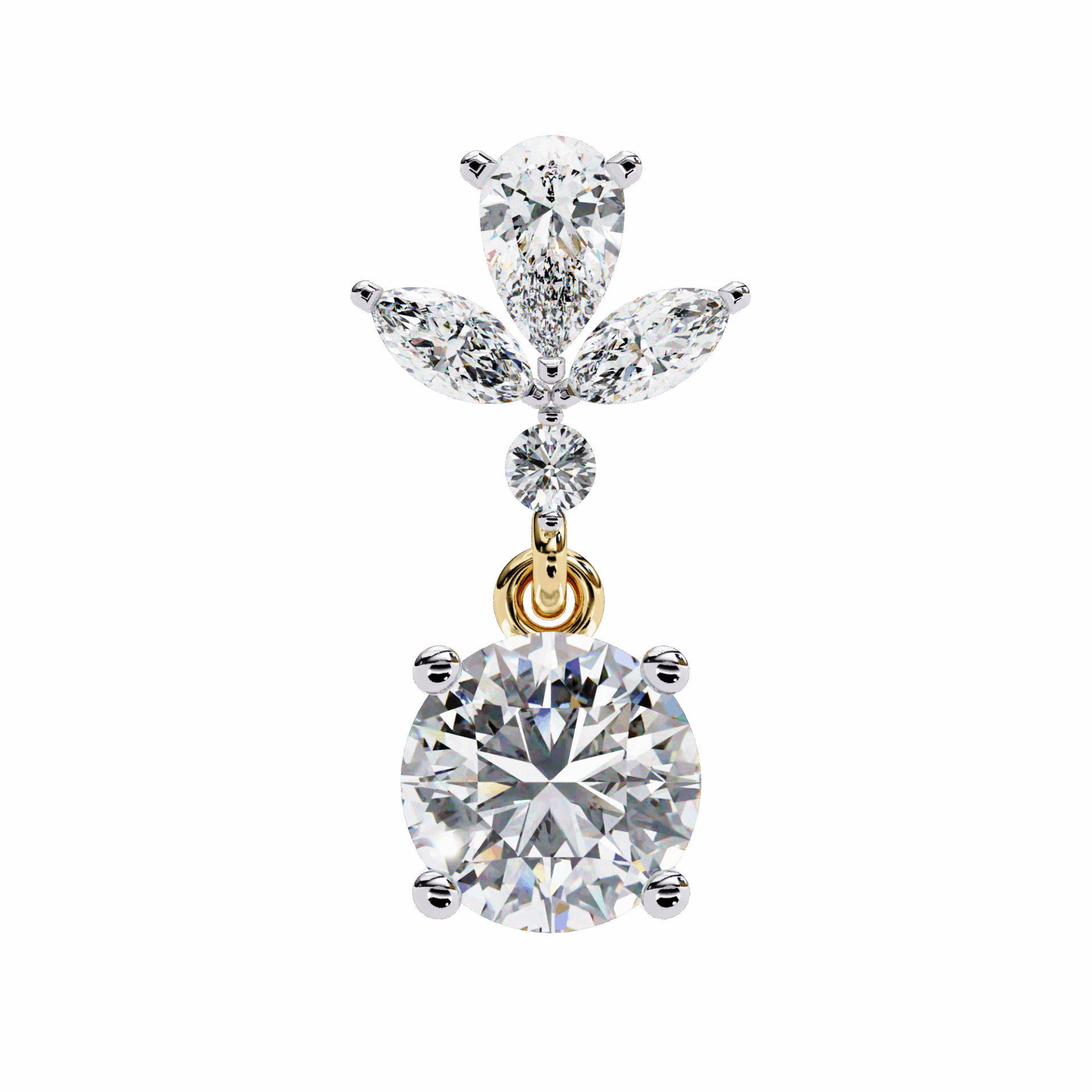 1.25 Carat Marquise & Pear Dangle Earrings in Moissanite | House of Estara
