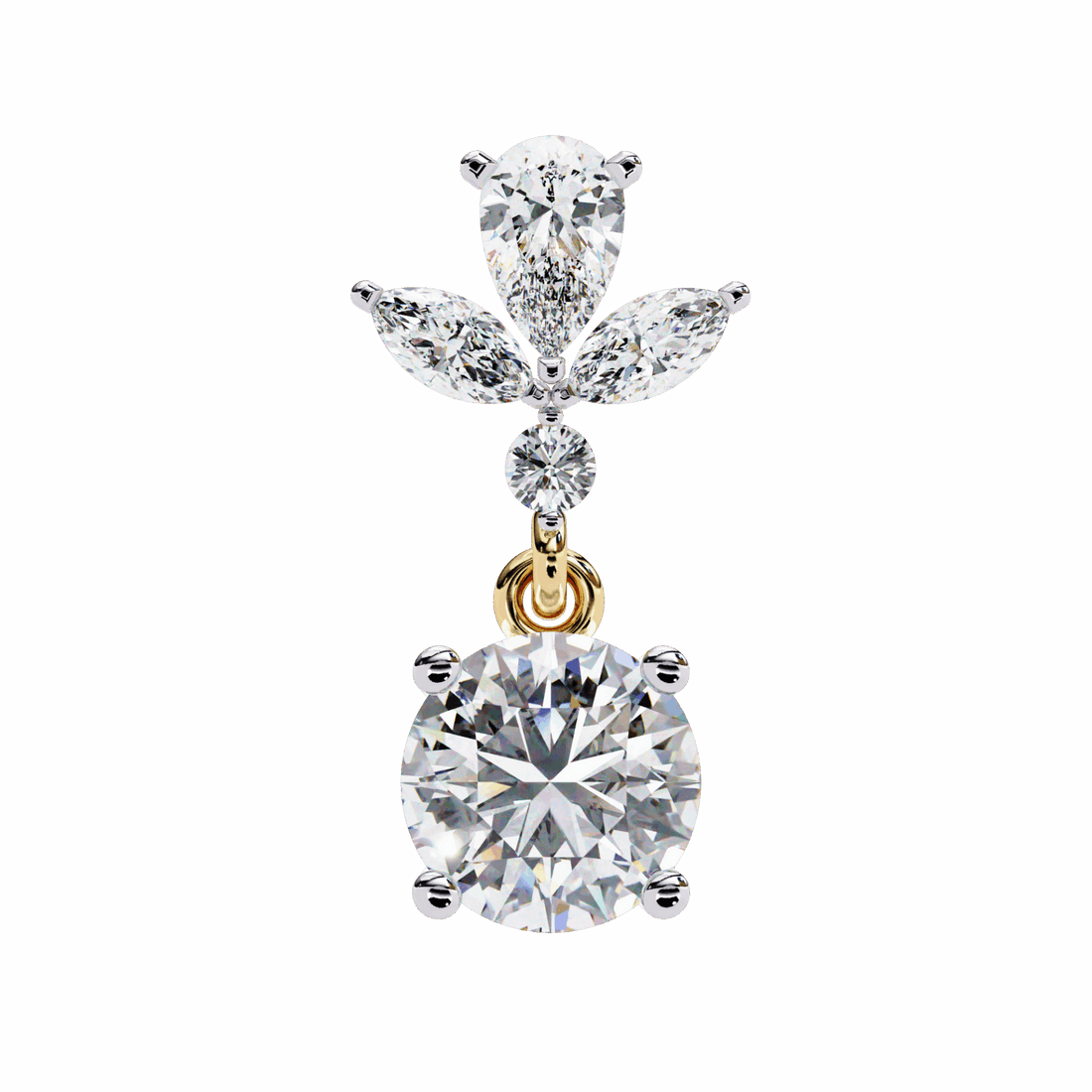 1.25 Carat Marquise & Pear Dangle Earrings in Moissanite | House of Estara