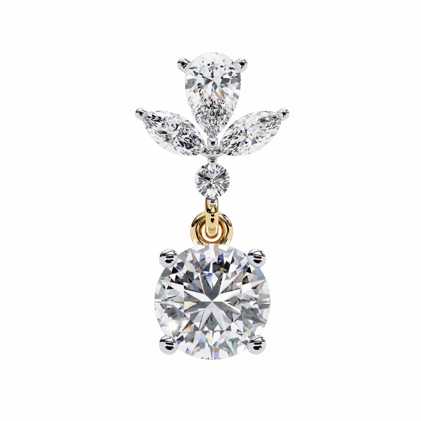 1.25 Carat Marquise & Pear Dangle Earrings in Moissanite | House of Estara