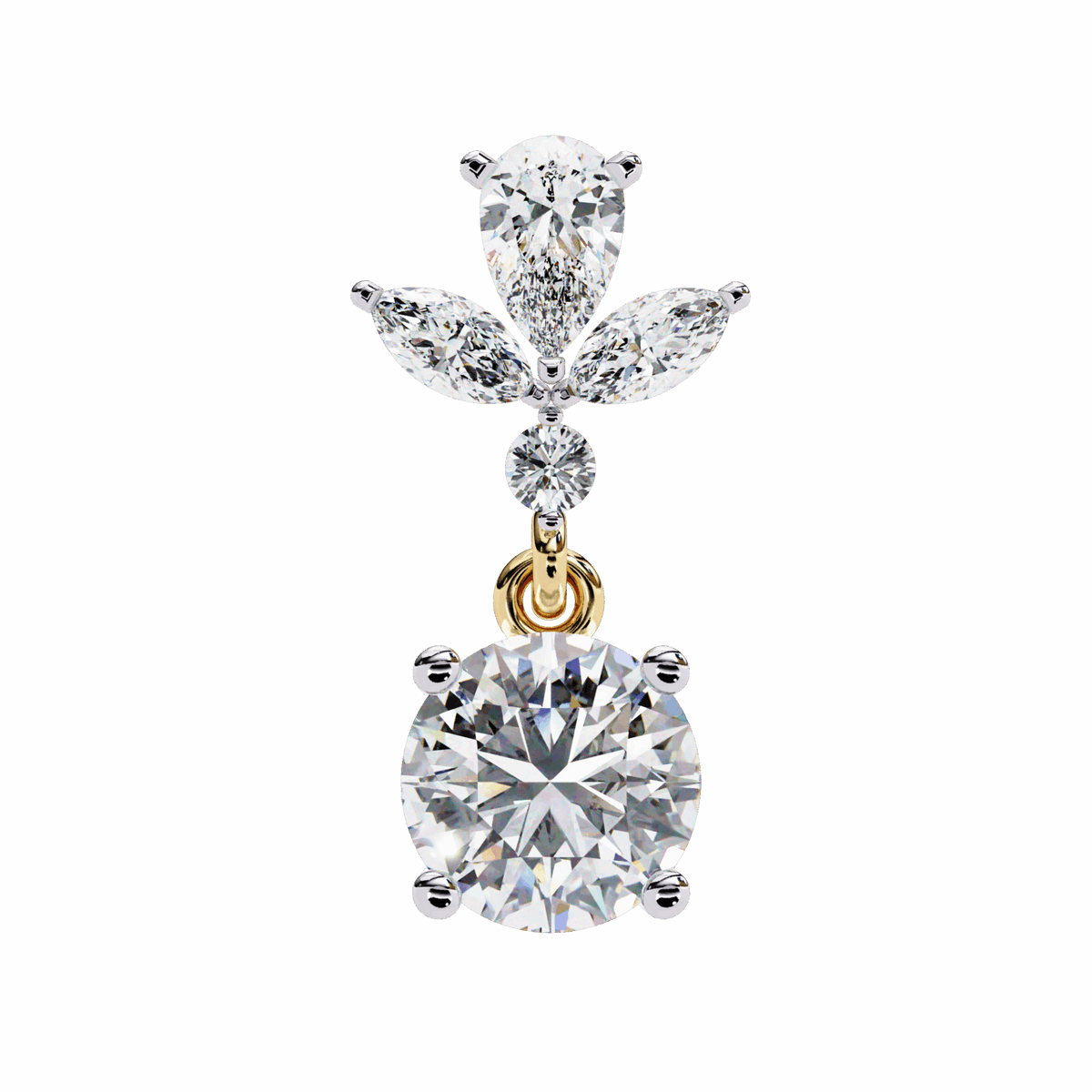 1.25 Carat Marquise & Pear Dangle Earrings in Moissanite | House of Estara