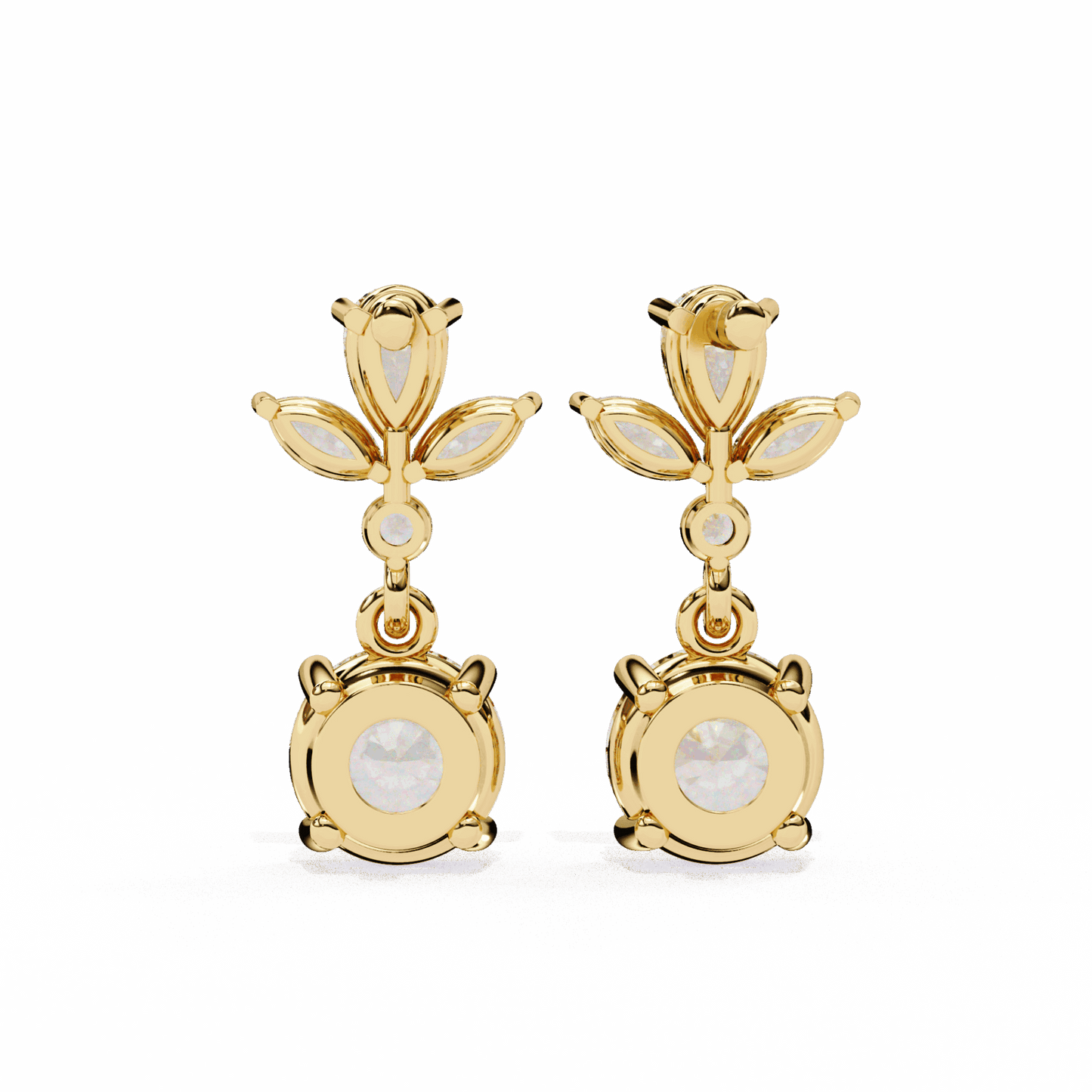 1.25 Carat Marquise & Pear Dangle Earrings in Moissanite | House of Estara