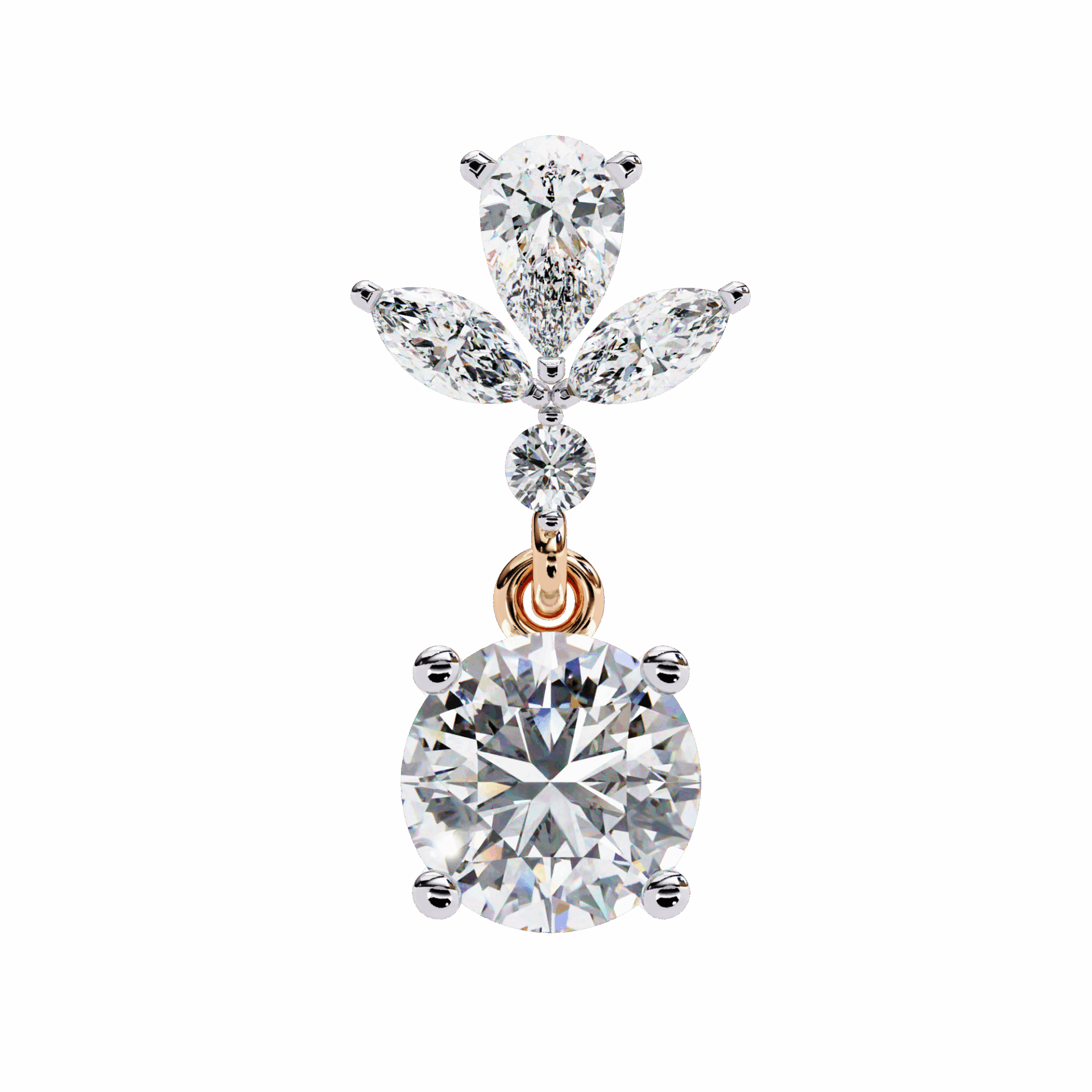 1.25 Carat Marquise & Pear Dangle Earrings in Moissanite | House of Estara