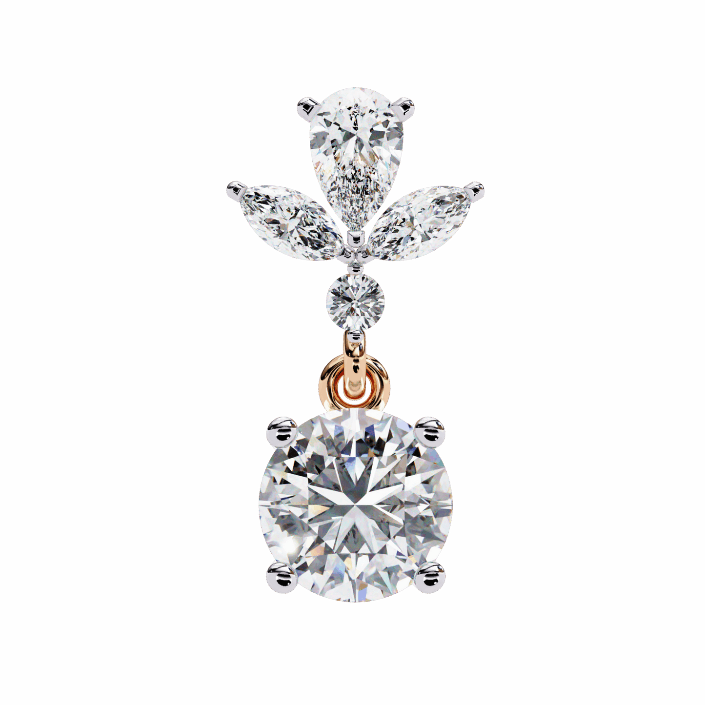 1.25 Carat Marquise & Pear Dangle Earrings in Moissanite | House of Estara