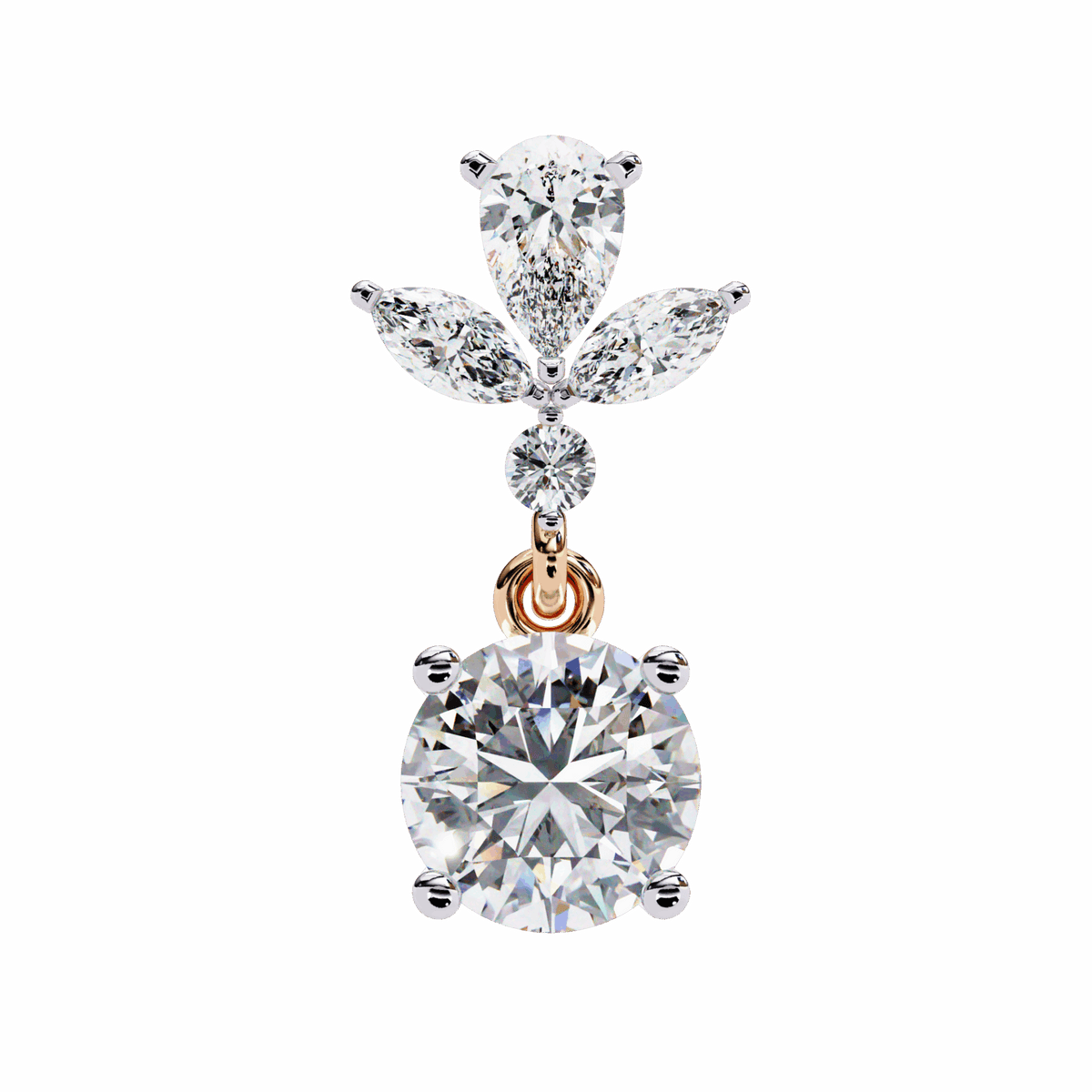 1.25 Carat Marquise & Pear Dangle Earrings in Moissanite | House of Estara