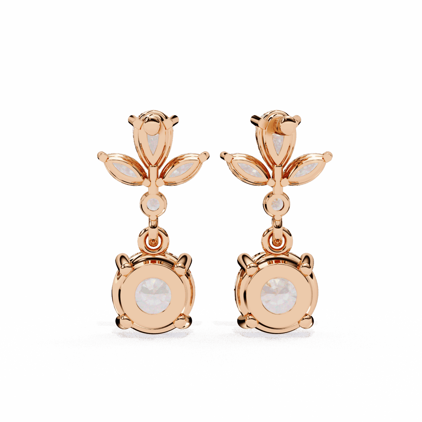 1.25 Carat Marquise & Pear Dangle Earrings in Moissanite | House of Estara