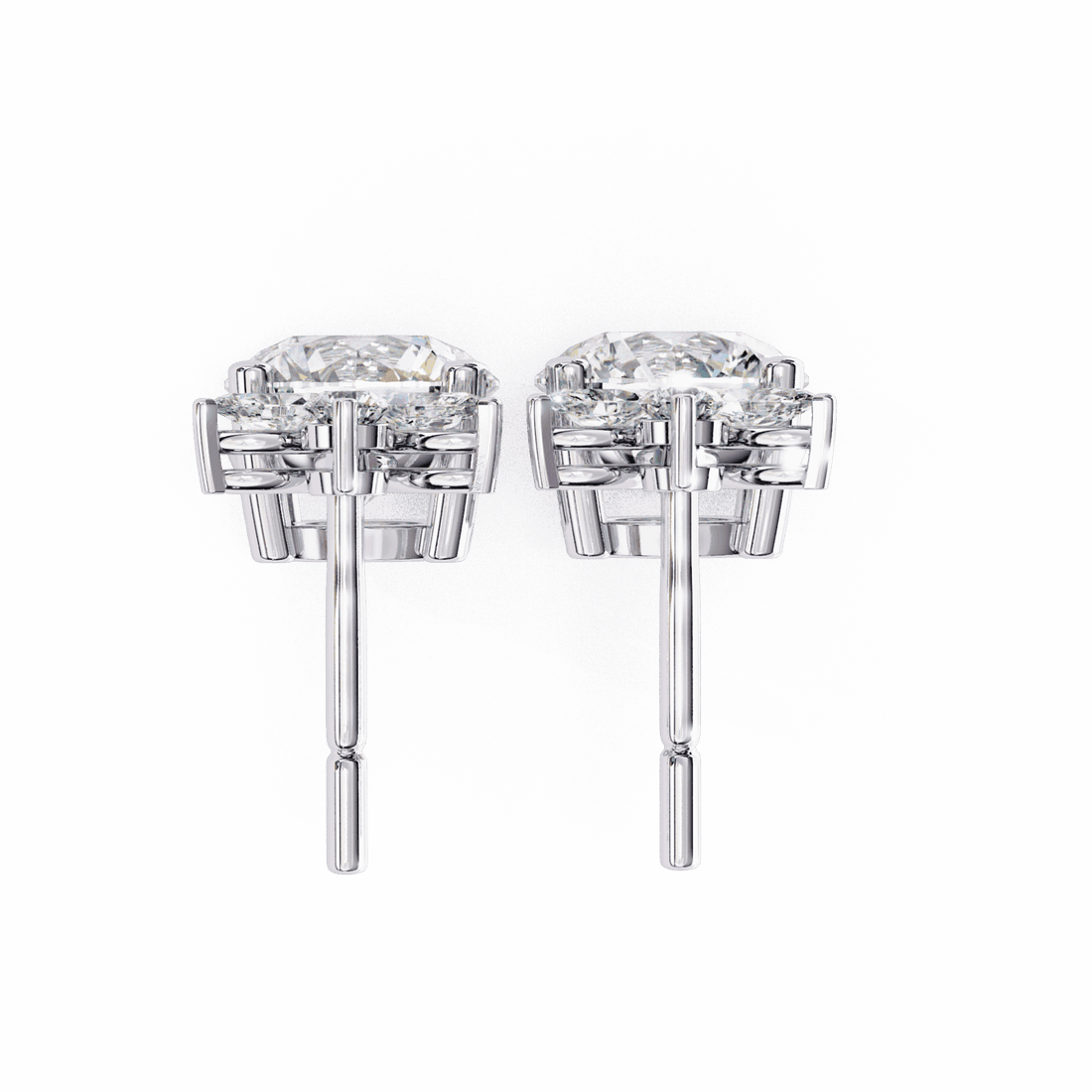 2 Carat Grace Marquise & Round Dangle Earrings in Moissanite | House of Estara