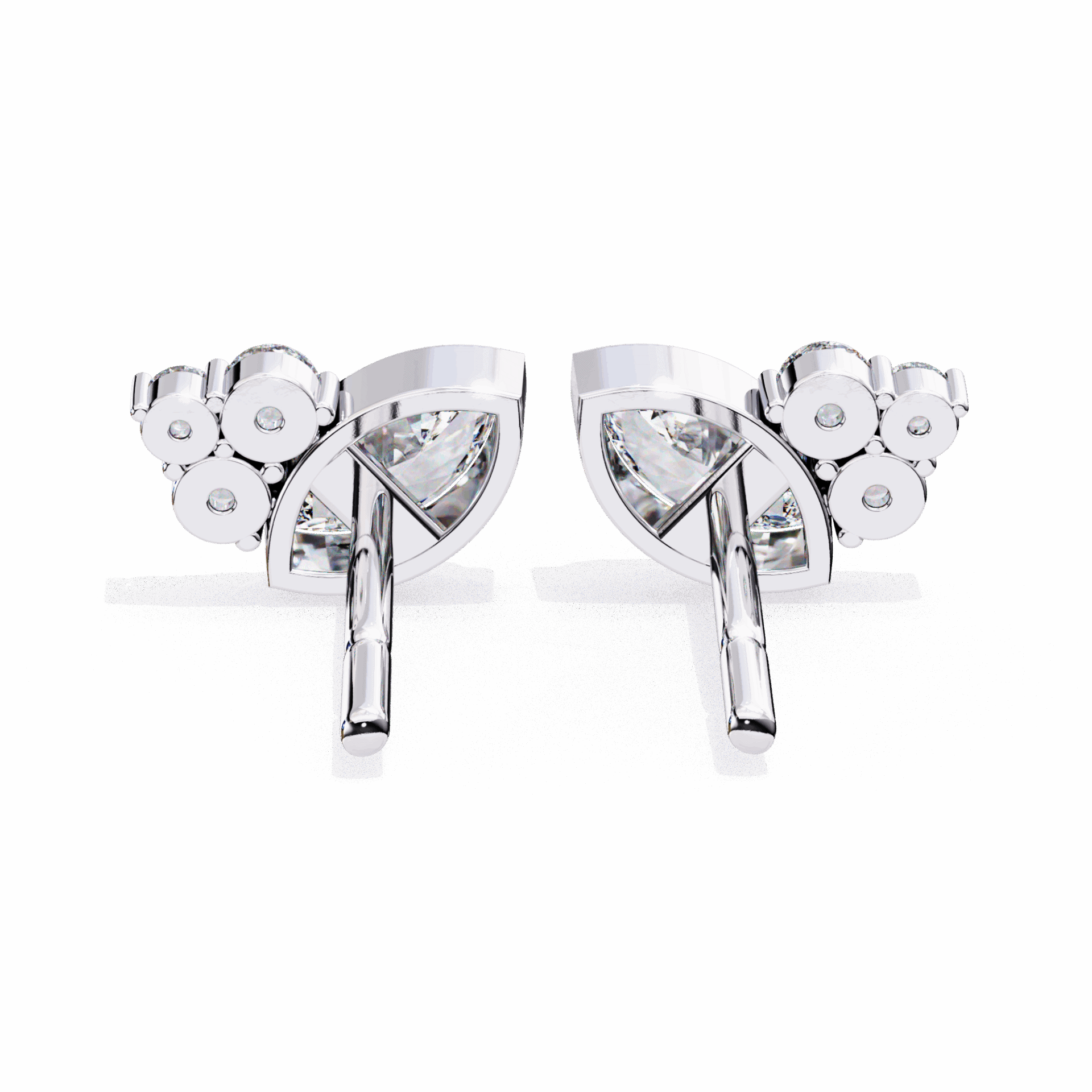 0.5 Carat Marquise and Round Cluster Stud Earrings in Moissanite | House of Estara