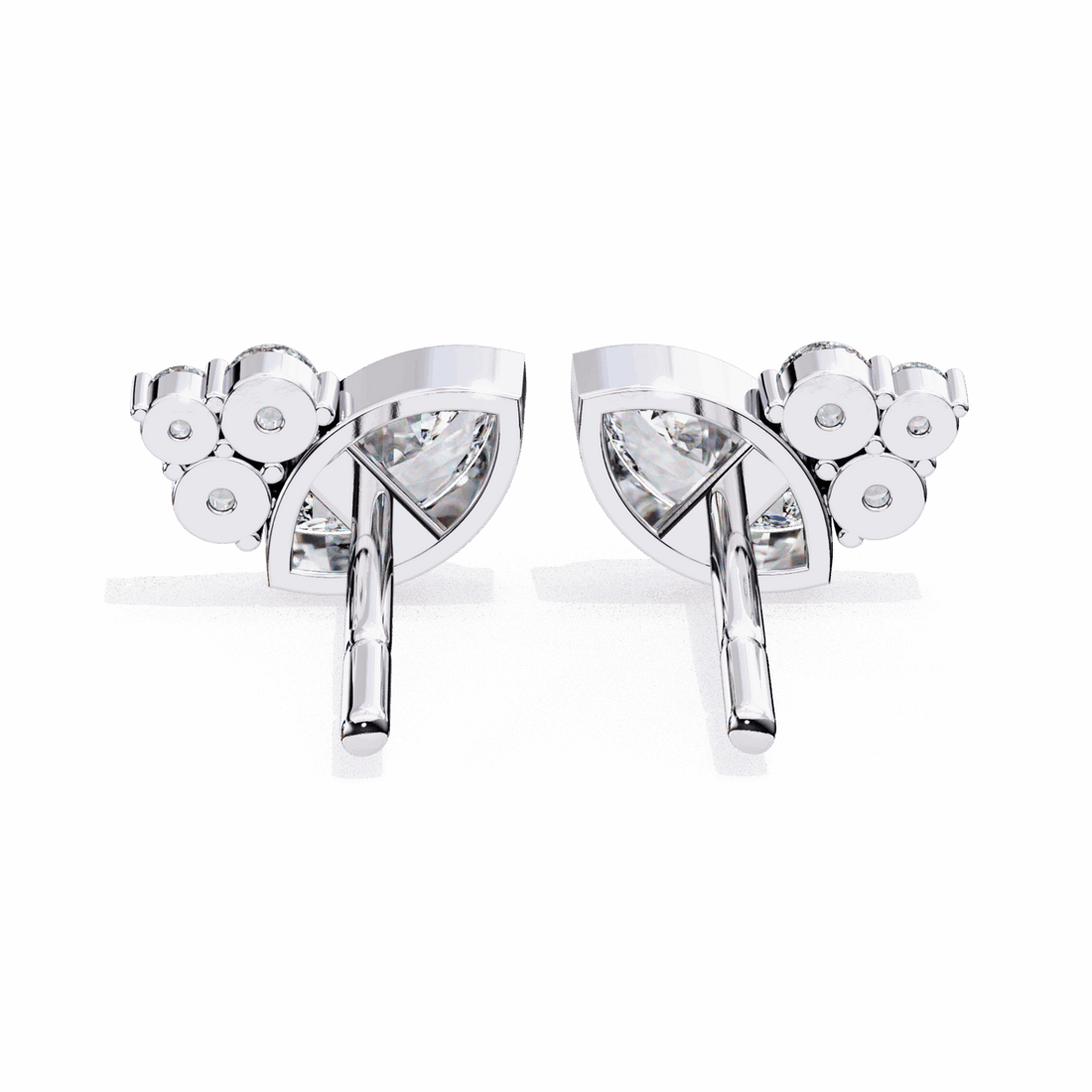 0.5 Carat Marquise and Round Cluster Stud Earrings in Moissanite | House of Estara