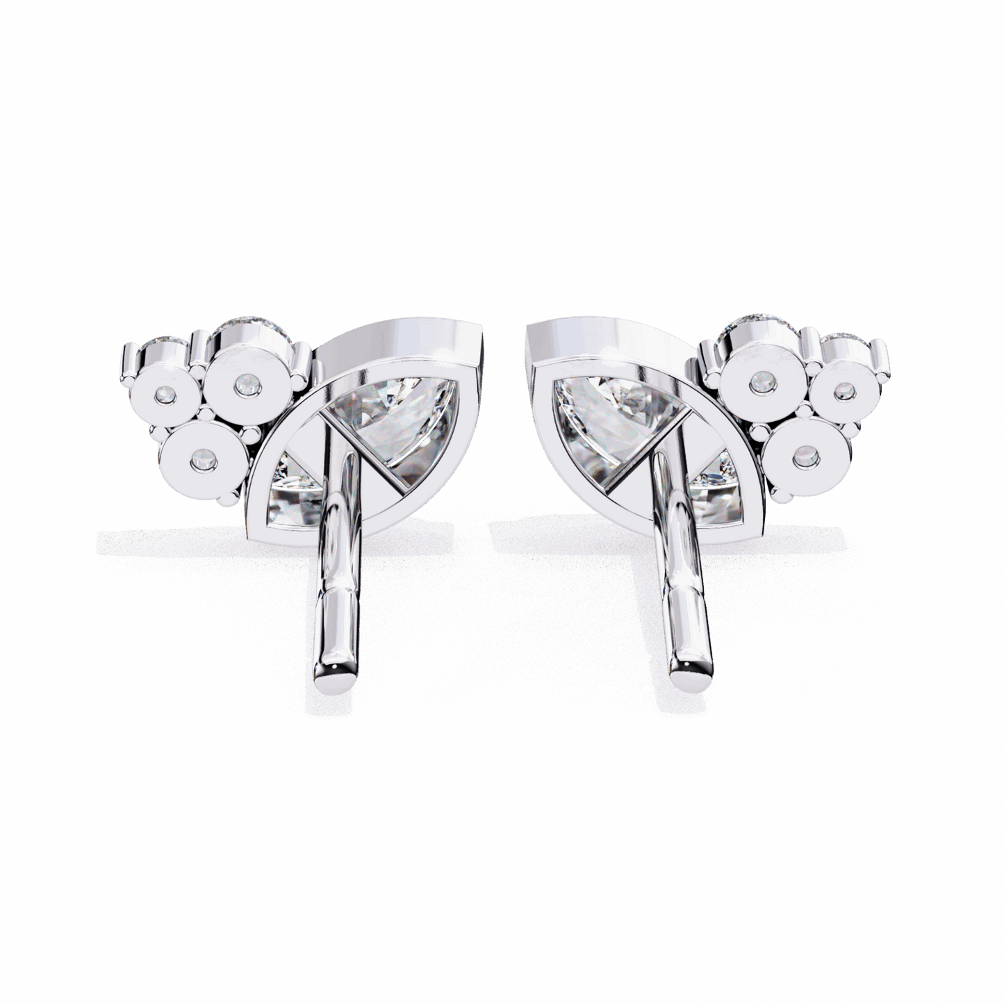 0.5 Carat Marquise and Round Cluster Stud Earrings in Moissanite | House of Estara