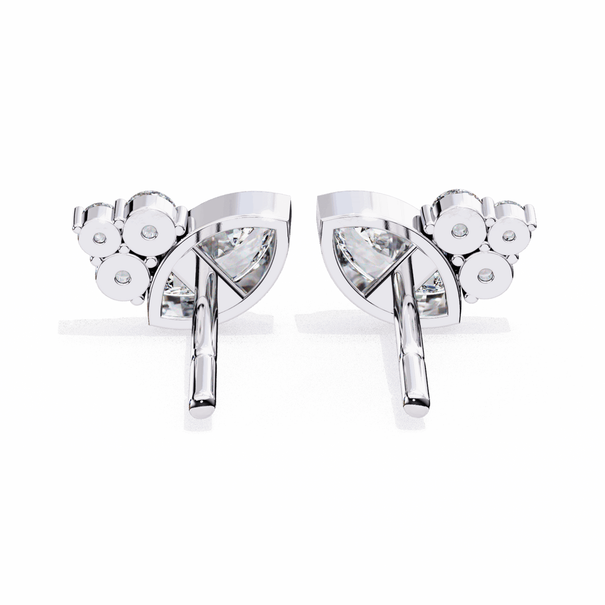 0.5 Carat Marquise and Round Cluster Stud Earrings in Moissanite | House of Estara