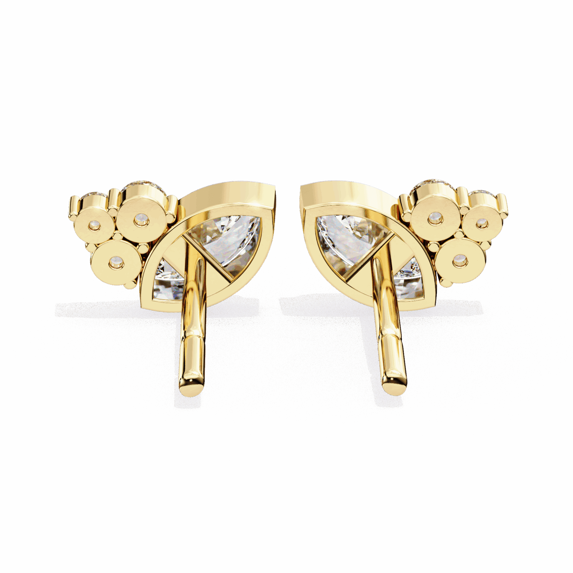 0.5 Carat Marquise and Round Cluster Stud Earrings in Moissanite | House of Estara