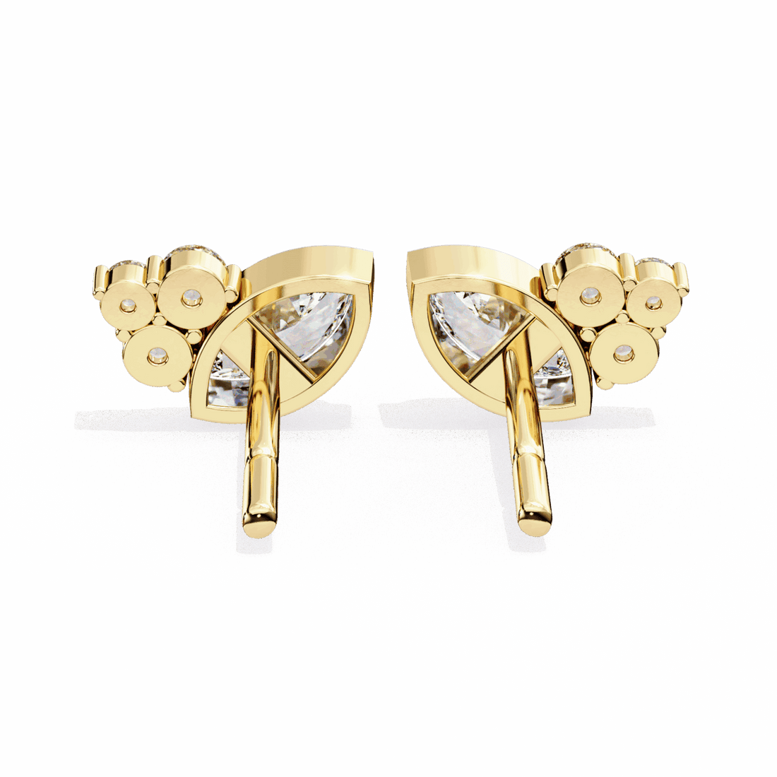 0.5 Carat Marquise and Round Cluster Stud Earrings in Moissanite | House of Estara